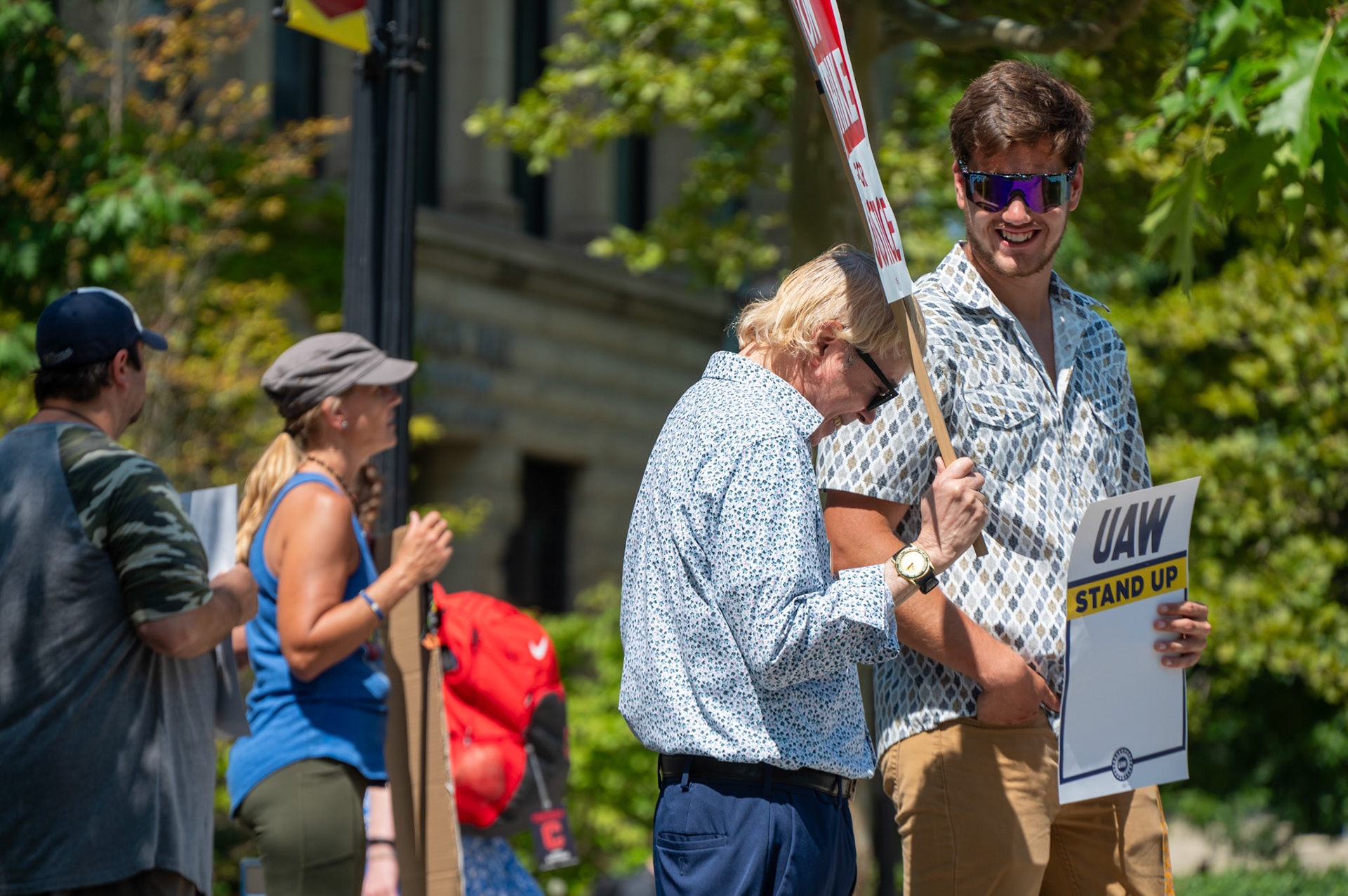 Happy Dave at the UAW Picket Line in front of Day Hall on Aug 27th, 2024. (Ming DeMers/Sun Photography Editor)