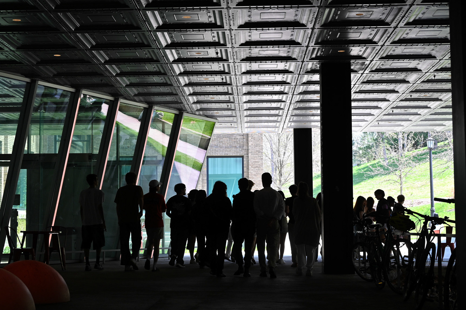 AAP Students walk out of class in solidarity with the CML Encampment, Milstein Hall, April 29th 2024. (Ming DeMers/Sun Senior Photo)