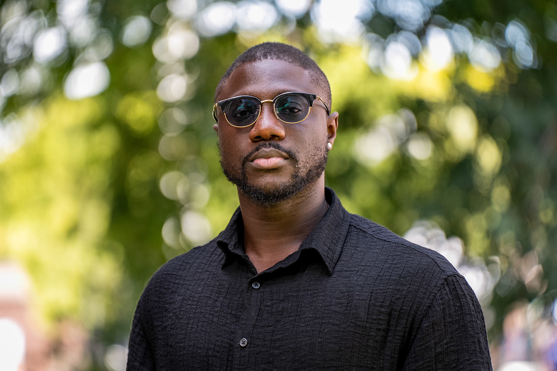 Momodou Taal grad outside the Cornell Sun office. A pro-palestine activist, Taal left the US after weeks of controversy where the University revoked his visa and faced deportation.