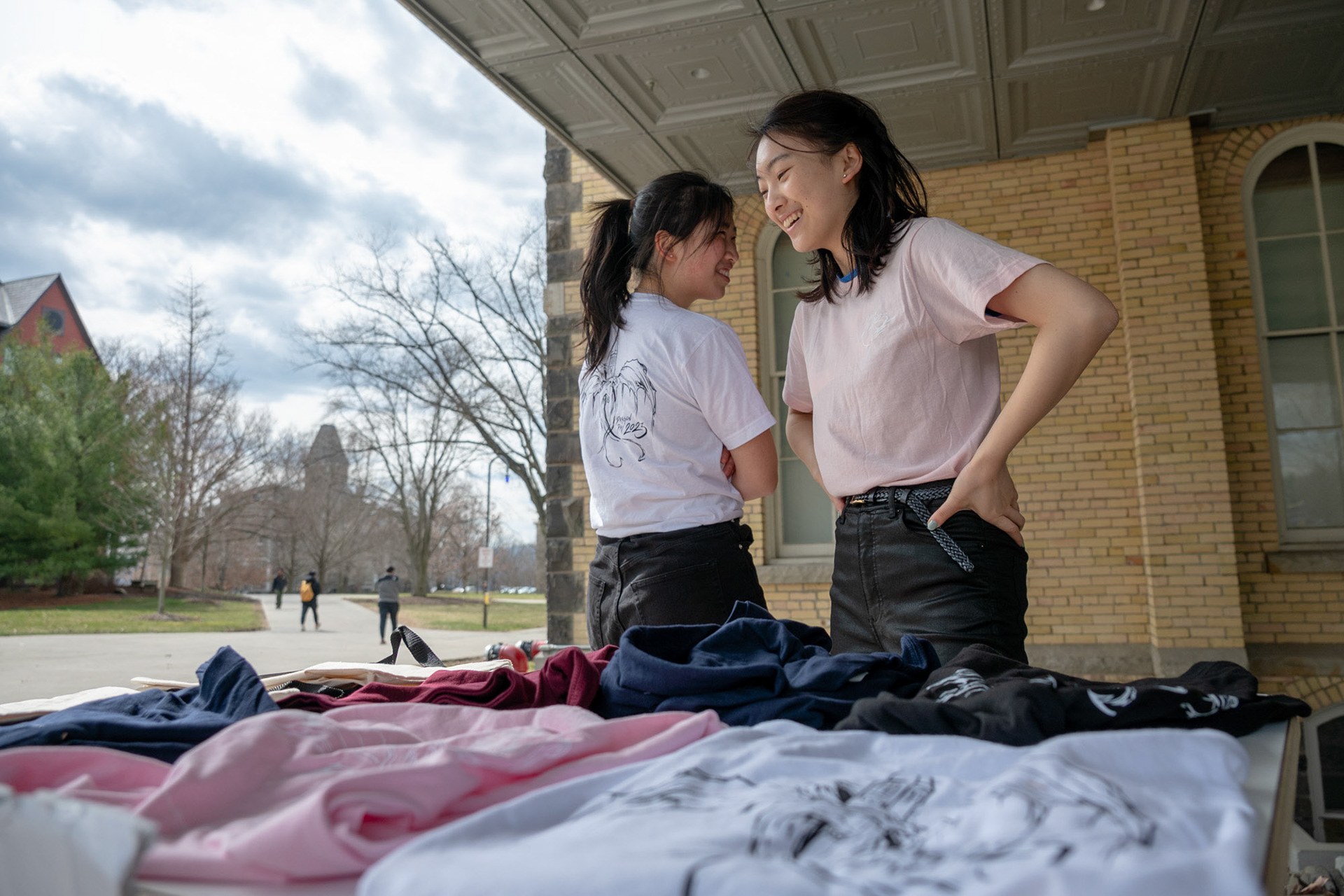 Dragon Day t-shirts for sale, under Milstein Hall, Mar 29, 2023. (Ming DeMers/Sun Asst Editor)