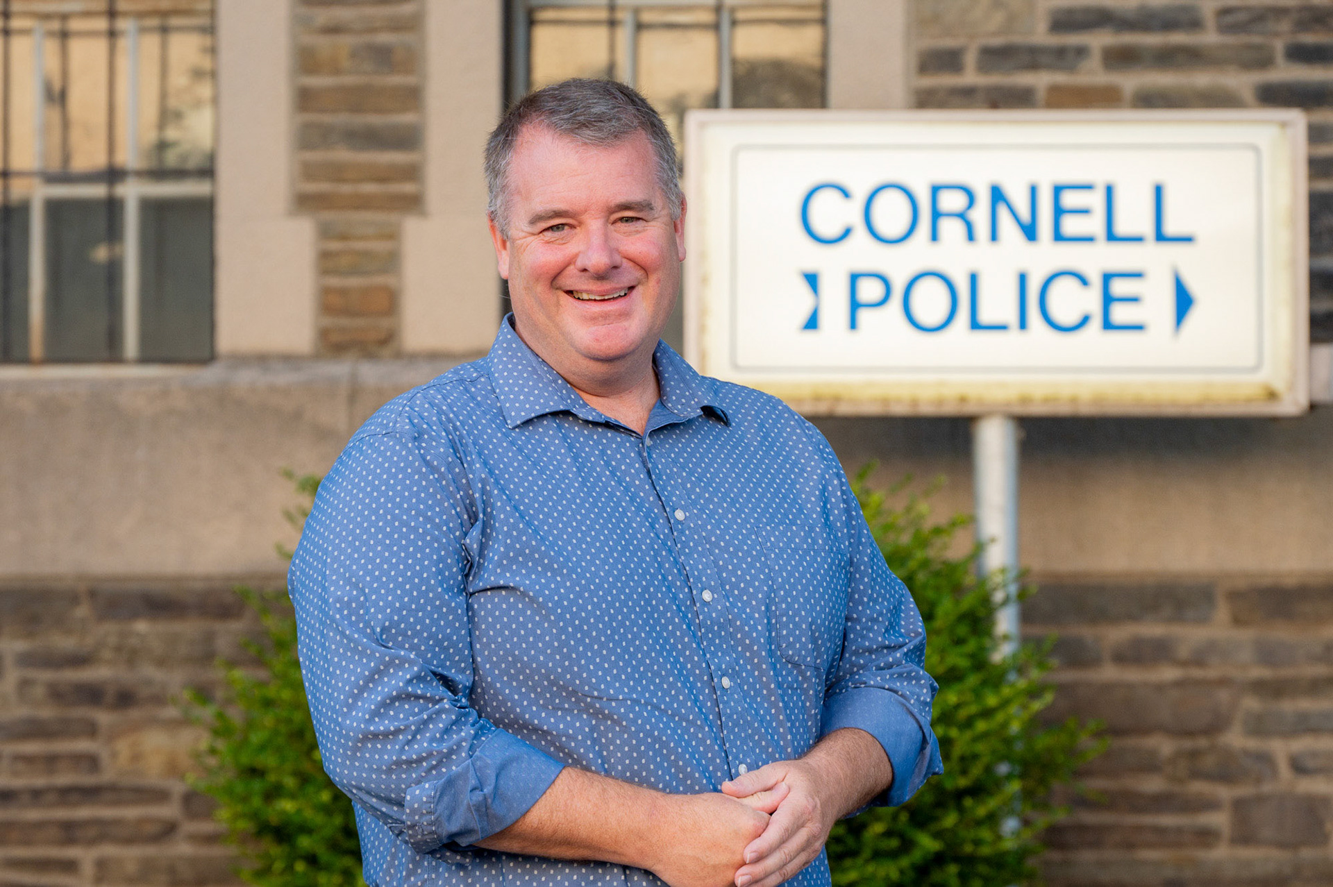 Dave Honan outside of Barton Hall on Sep 21, 2023. He is the Associate Vice President of Public Safety at Cornell.