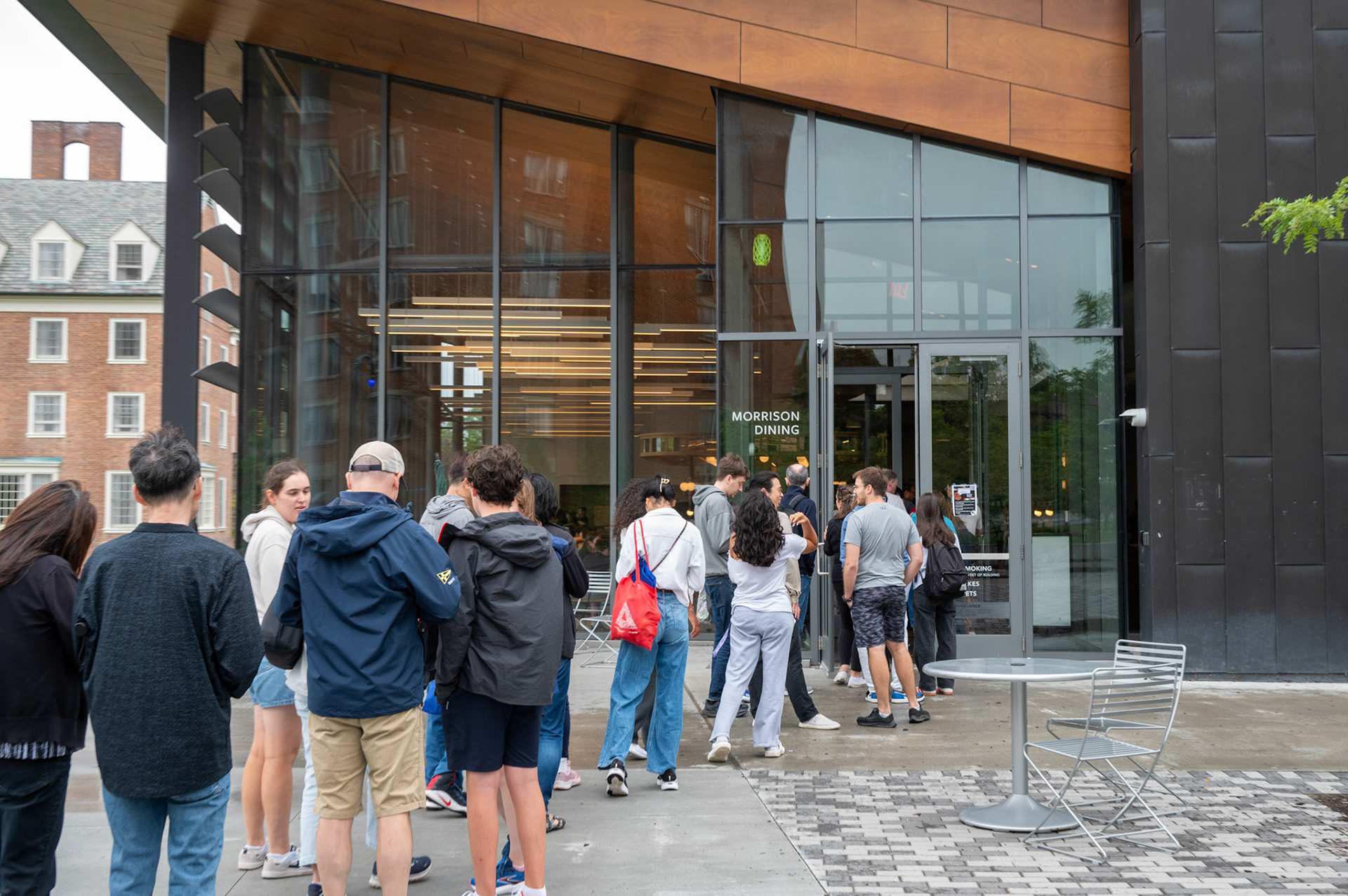 The line outside of Morrison Hall Dining on the first day of the UAW 2300 workers strike, Aug 18th, 2024. (Ming DeMers/Sun Photography Editor)