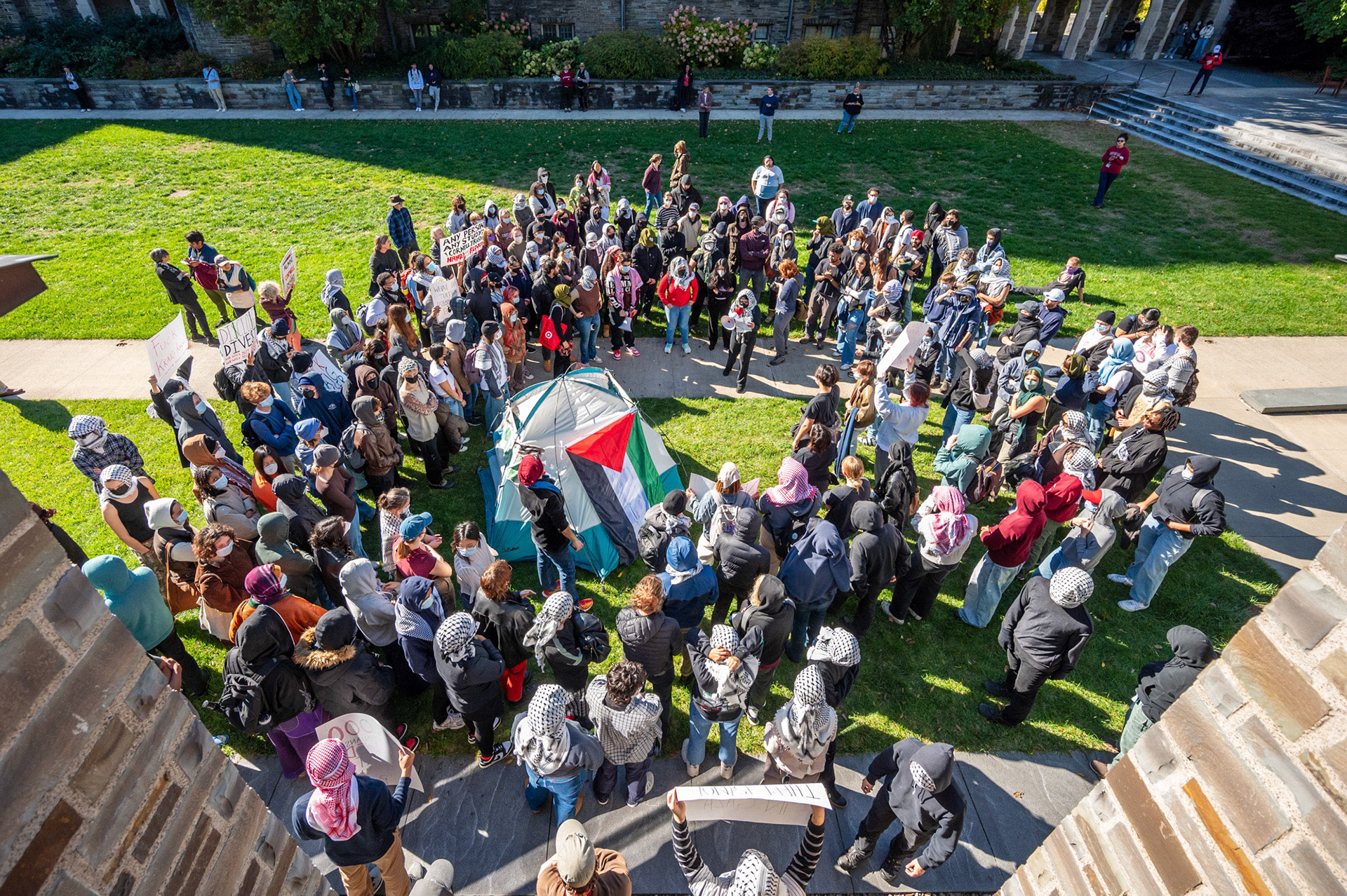 The CML Rally Walkout of the Board of Trustees Meeting at the Law School, Myron Taylor Hall Courtyard, Oct 18, 2024. (Ming DeMers/Sun Photography Editor)