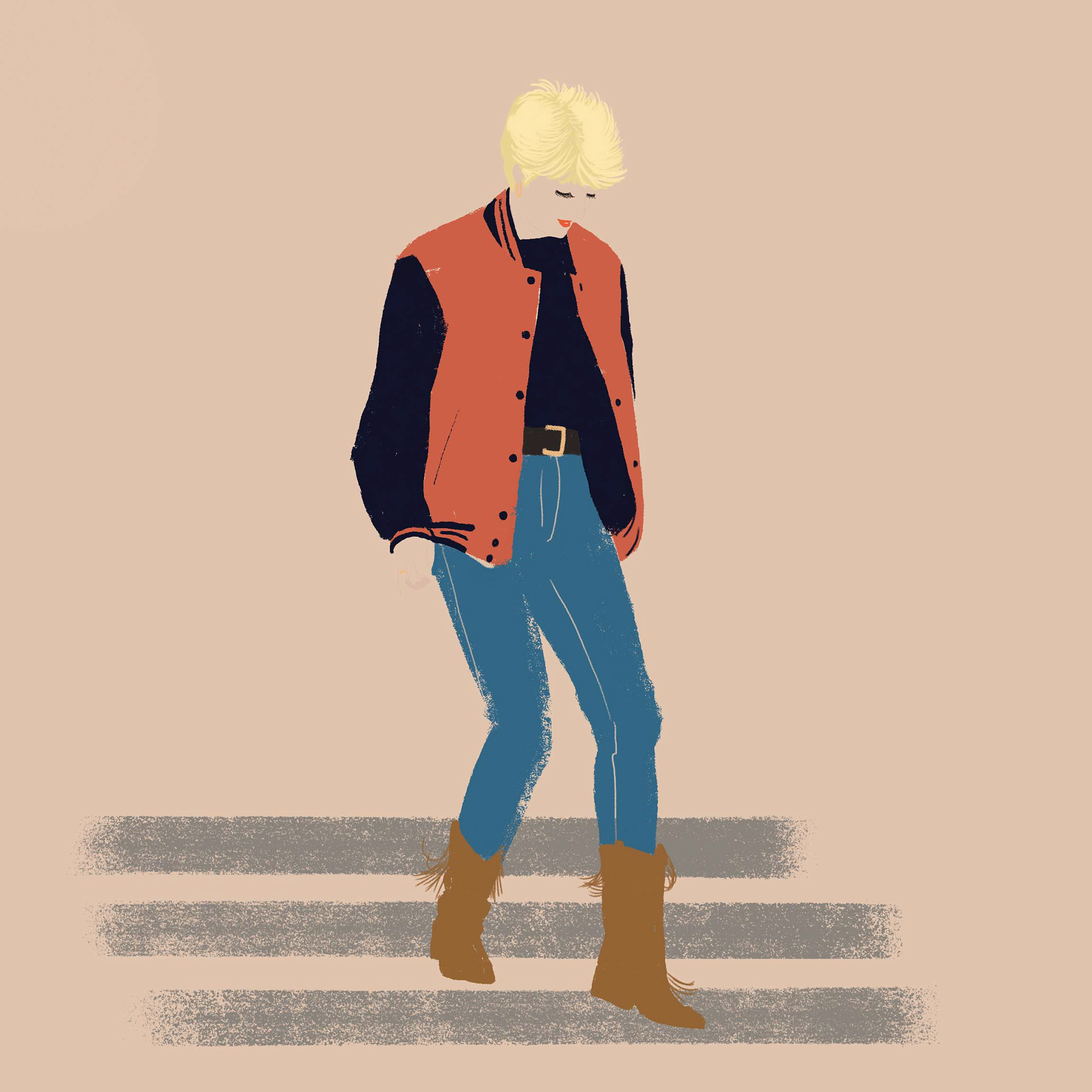 Fashion illustration of Diana Spencer Lady Di
