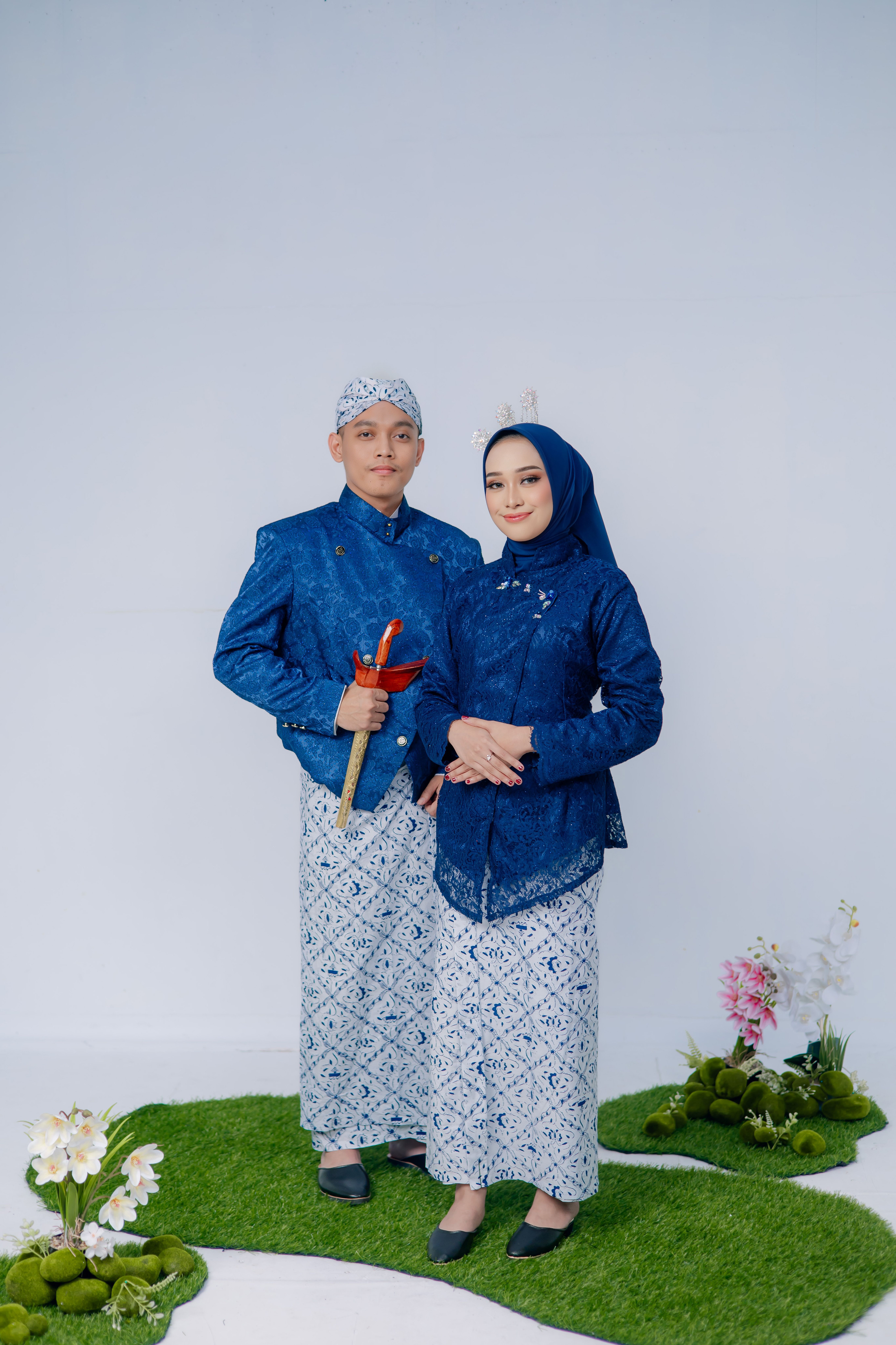 Kebaya janggan jaguar biru