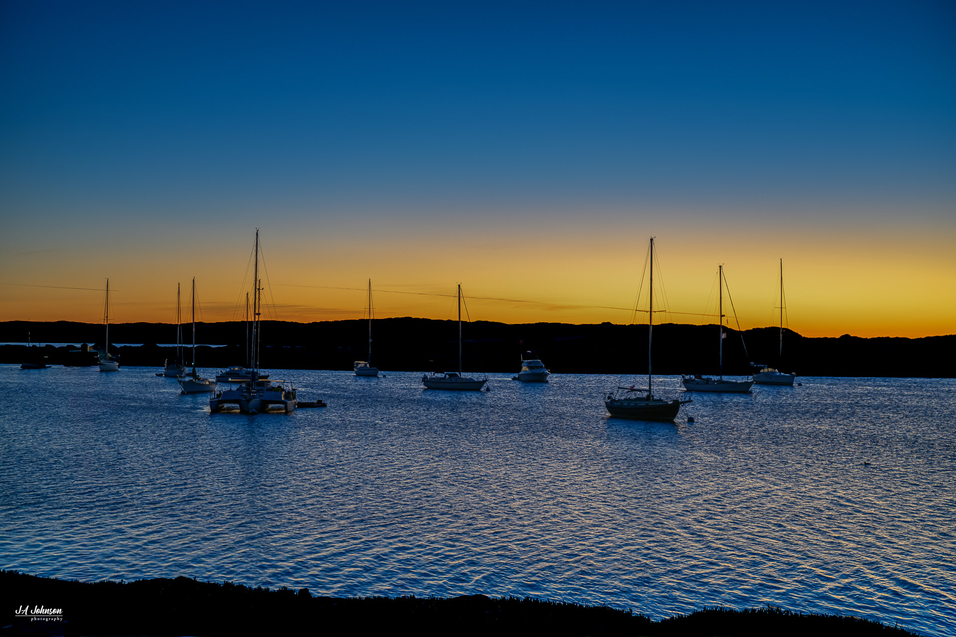 Morro Bay Harbor at Sunset