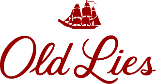 The “Old Lies” logo, parodying “Old Spice”