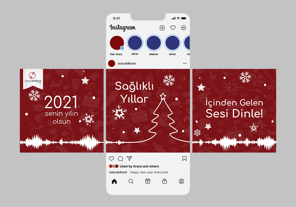 new year post design for RadyoBilkent @2021
