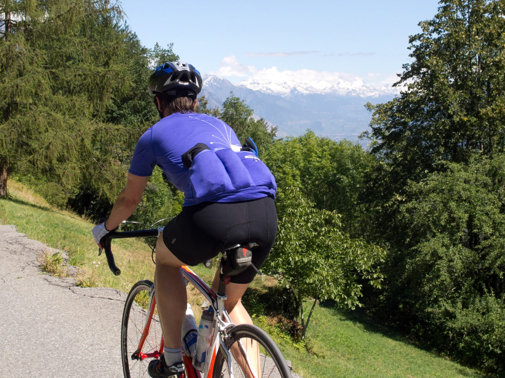Climbing the Col de la Forclaz
