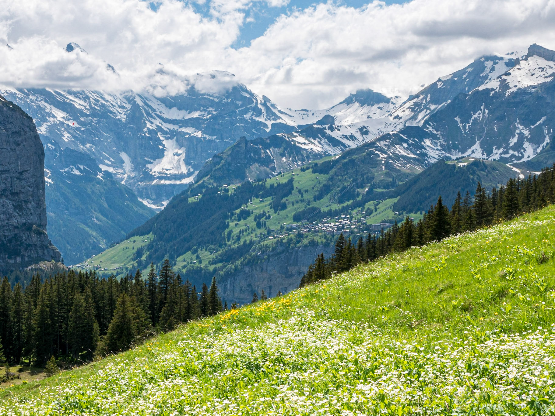 Murren seen from near Wengernalp (Gringlewald to Wengen)