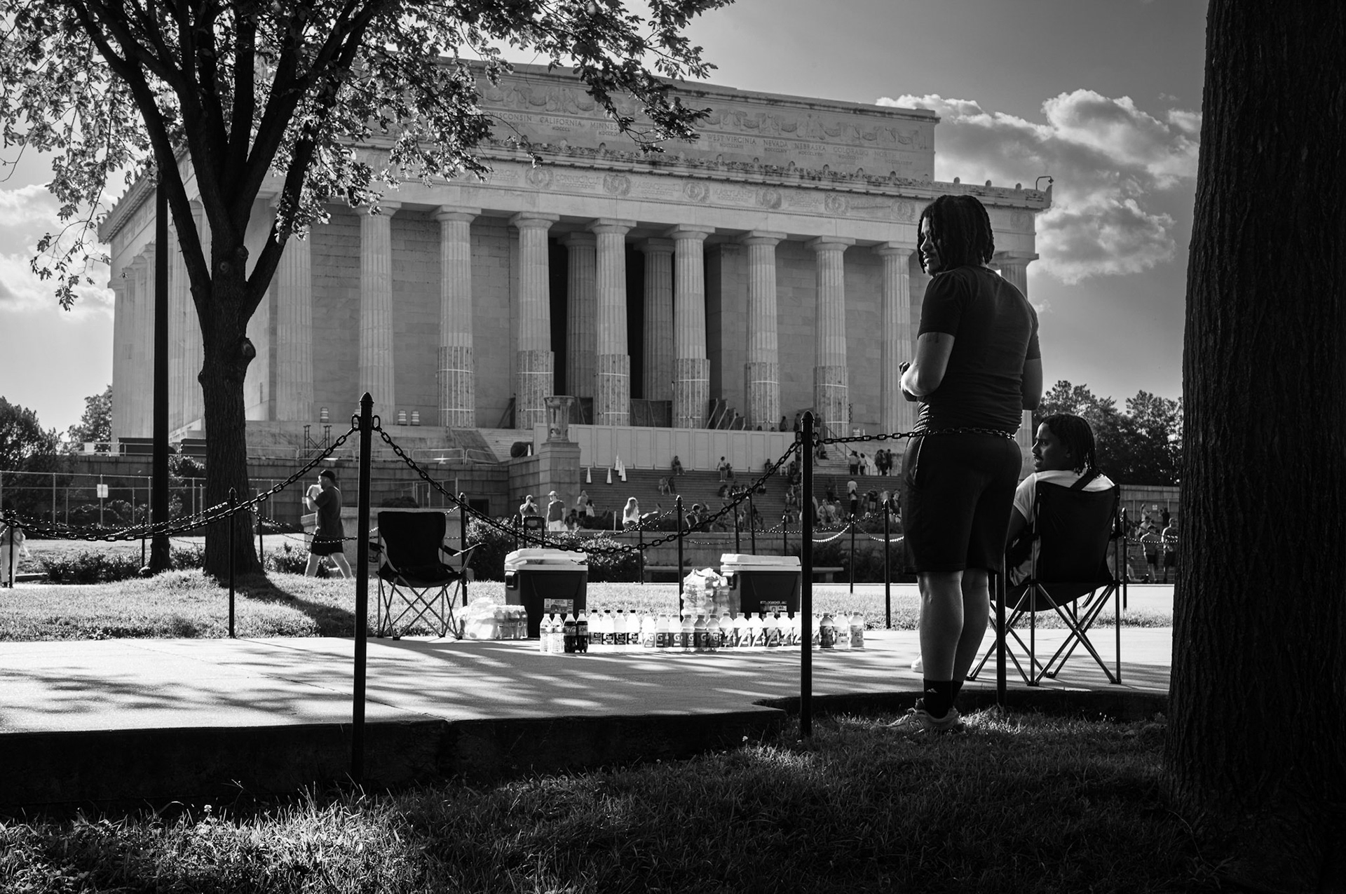 Vendeur devant le Lincoln Memorial