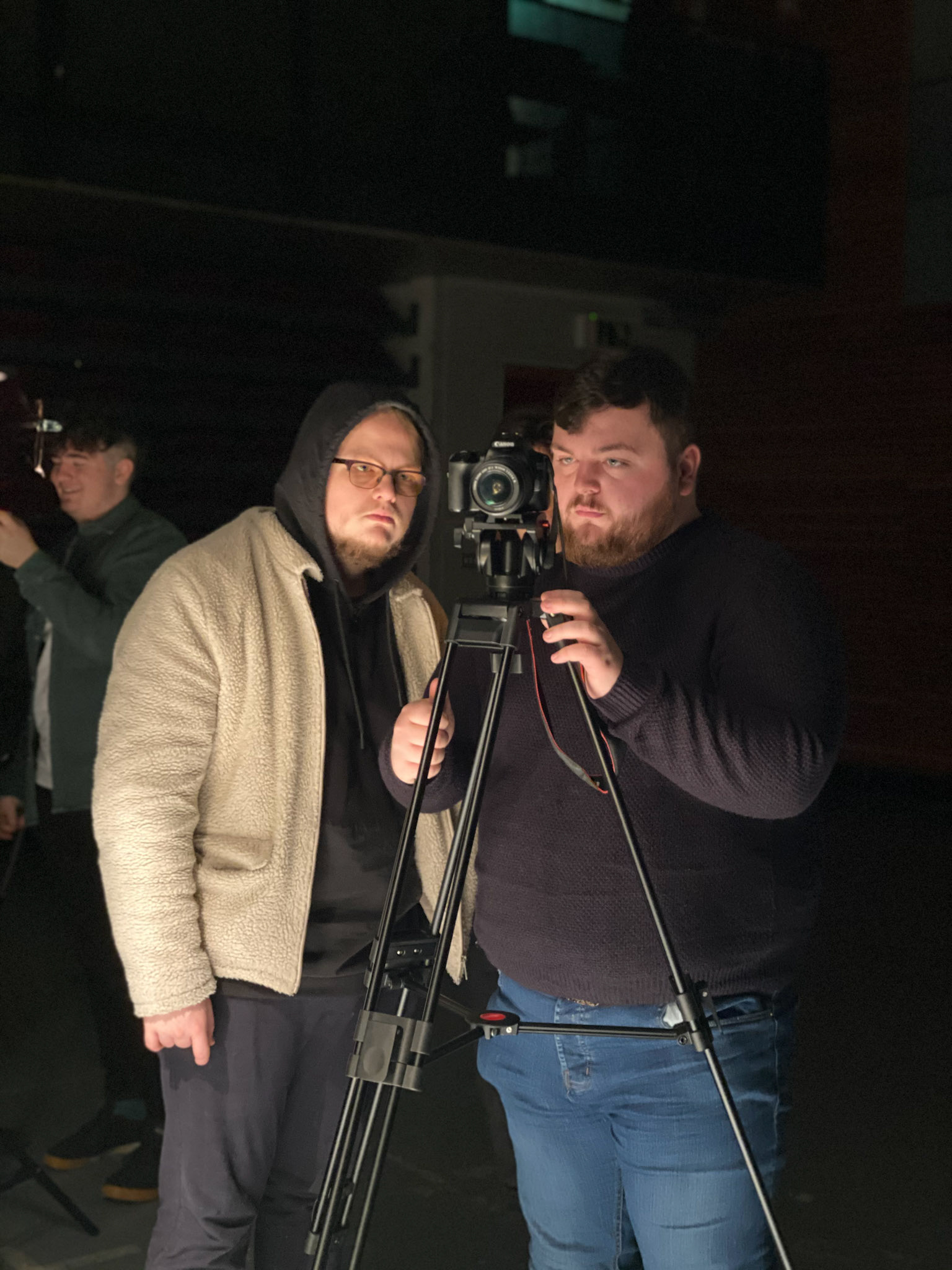 Cameron & Max on set