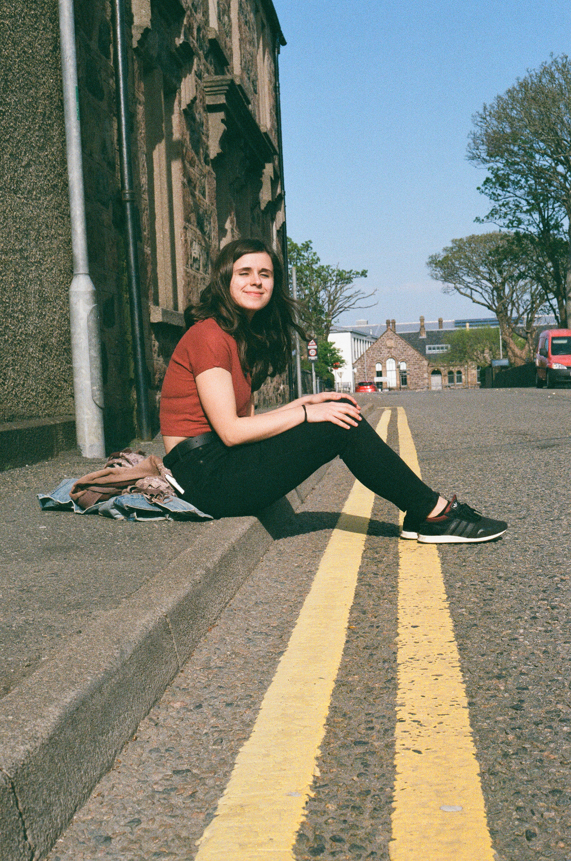 Megan Macdonald of Lairg Parked on a Double Yella.
