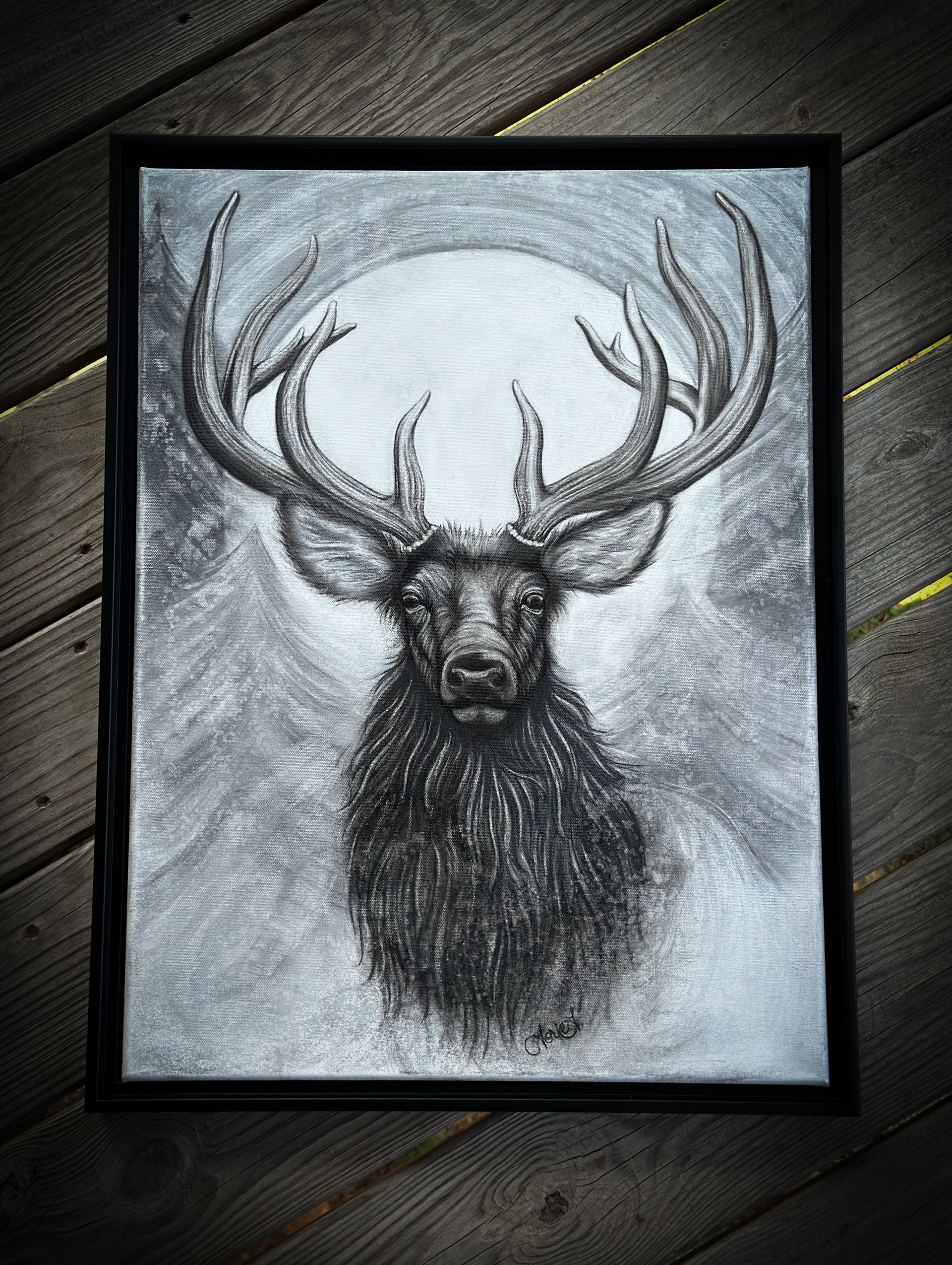 Original “Elk Moon” Charcoal