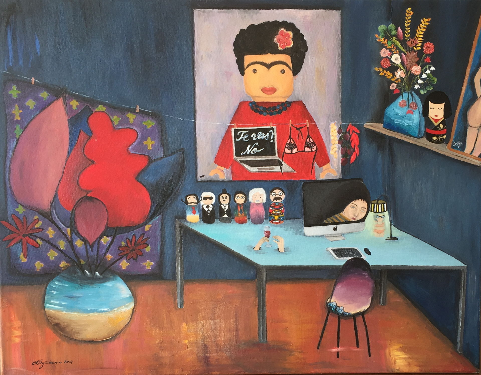 Self portrait with Frida Kahlo