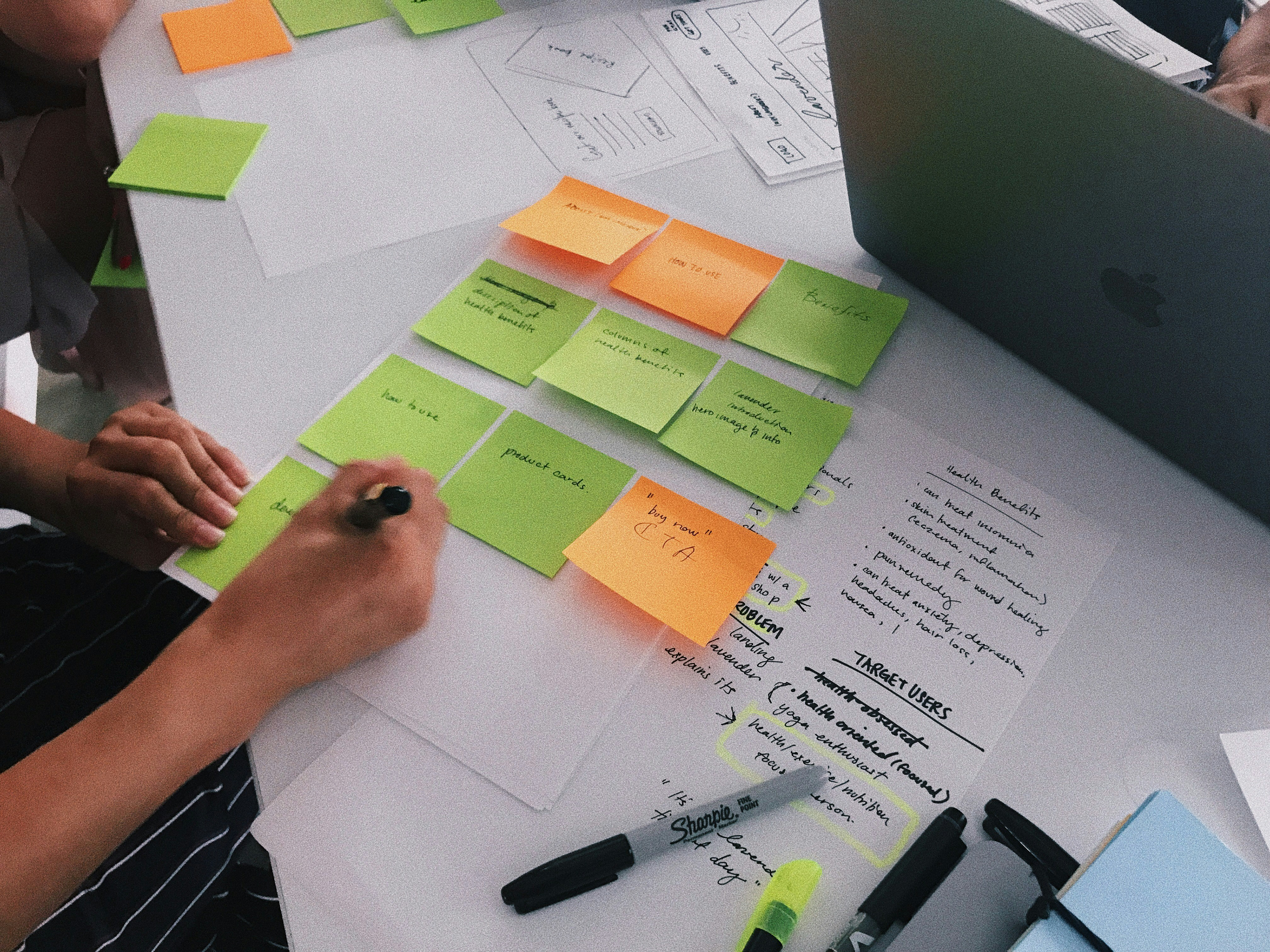 Person drawing on sticky notes and sorting them https://unsplash.com/photos/person-writing-on-sticky-notes-kcRx6hpKlvE?utm_content=creditShareLink&utm_medium=referral&utm_source=unsplash