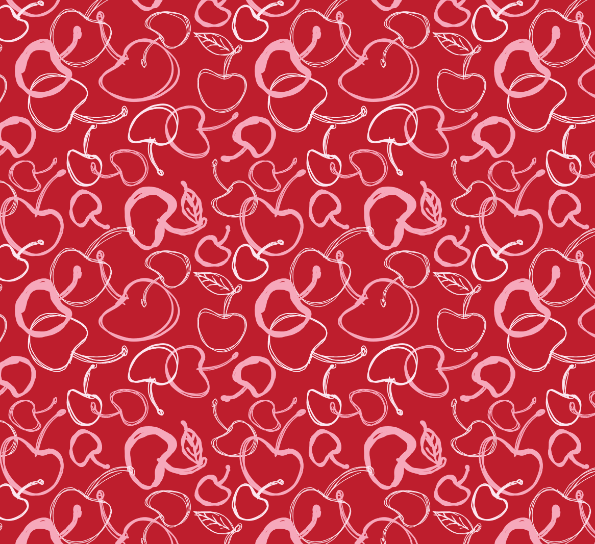 BUNCH OF CHERRIES is the pattern that started it all. The idea came from an art lesson and grew into a scatter pattern full of colour and movement. Ideal for gifting, stationery or a fun outfit choice!