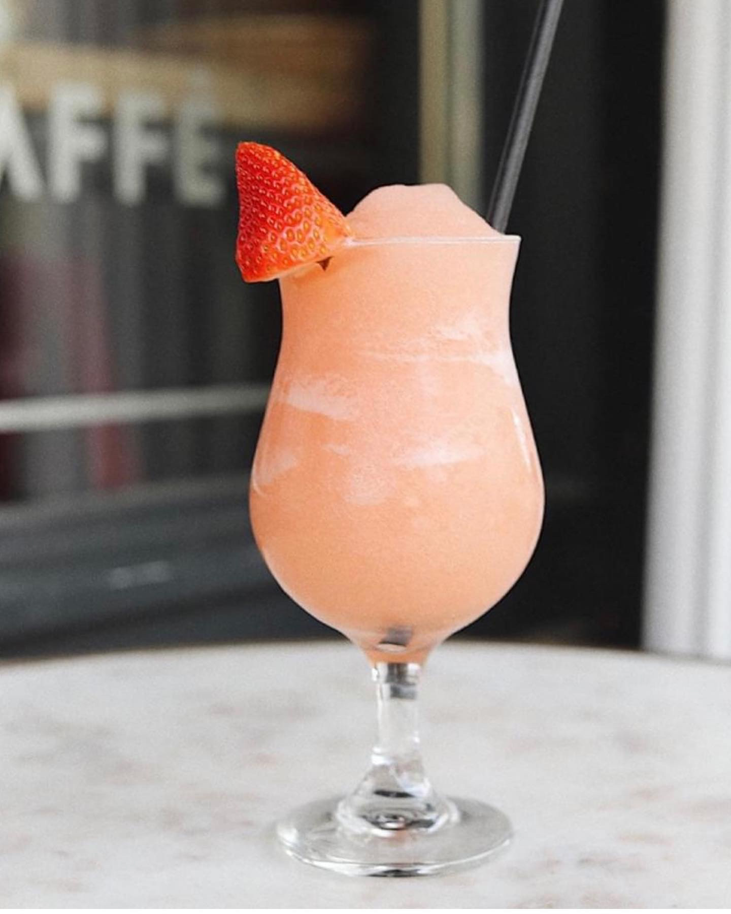 "Frossini" ; Frozen Strawberry Bellini with lemon and house made strawberry syrup