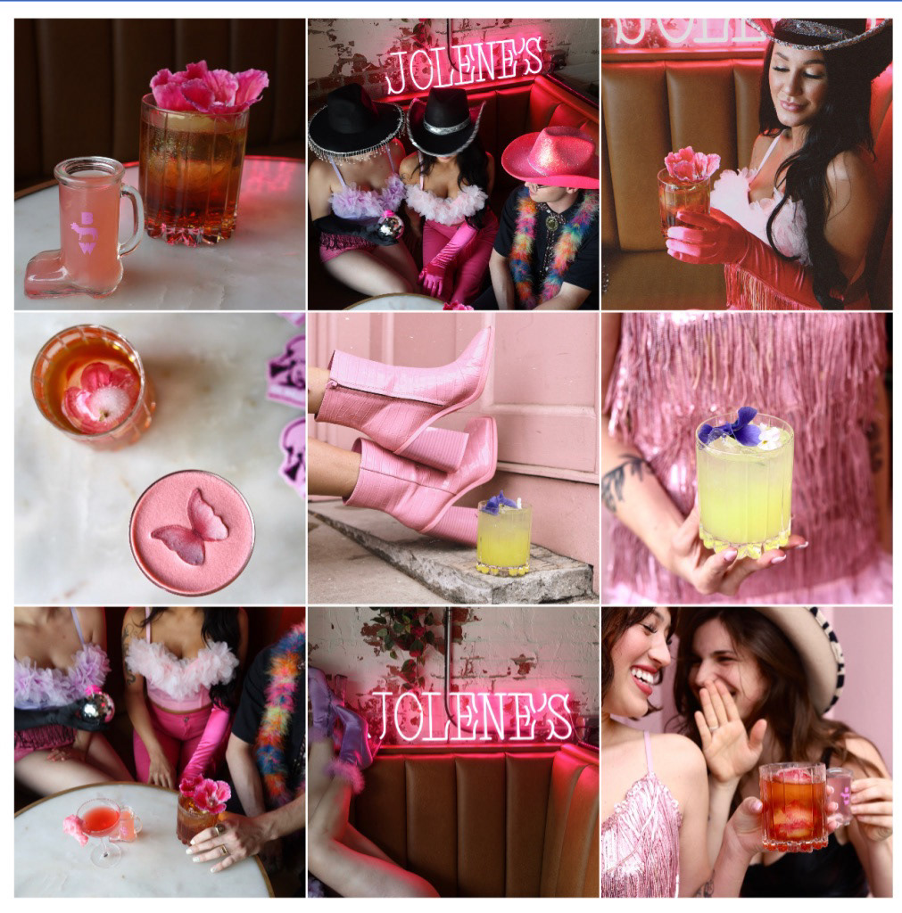 These are examples of the different aesthetics the instagram took on depending on the season/pop-up bar.