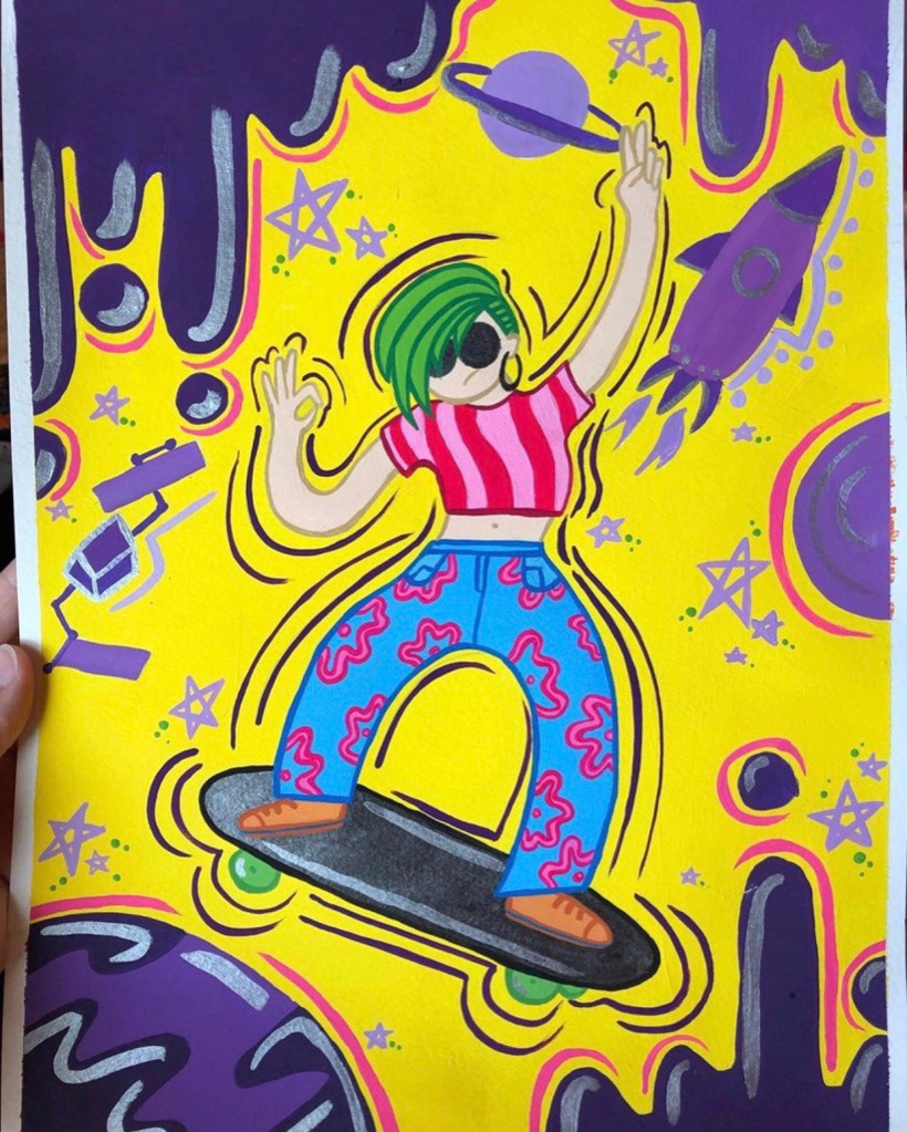 Self Portrait - Acrylic Gouache