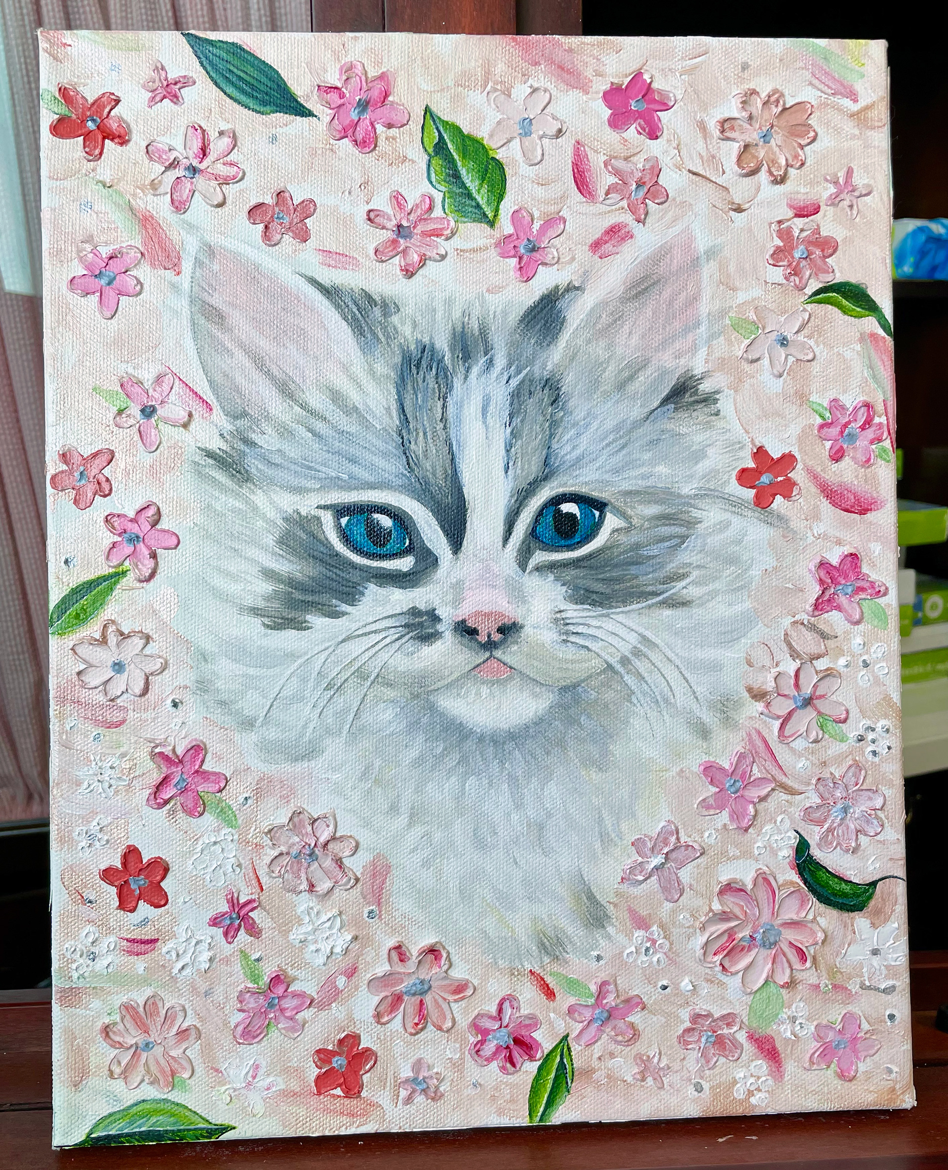 Eva Ragdoll Princess. Original 3D and Acrylic. Reproductions available.