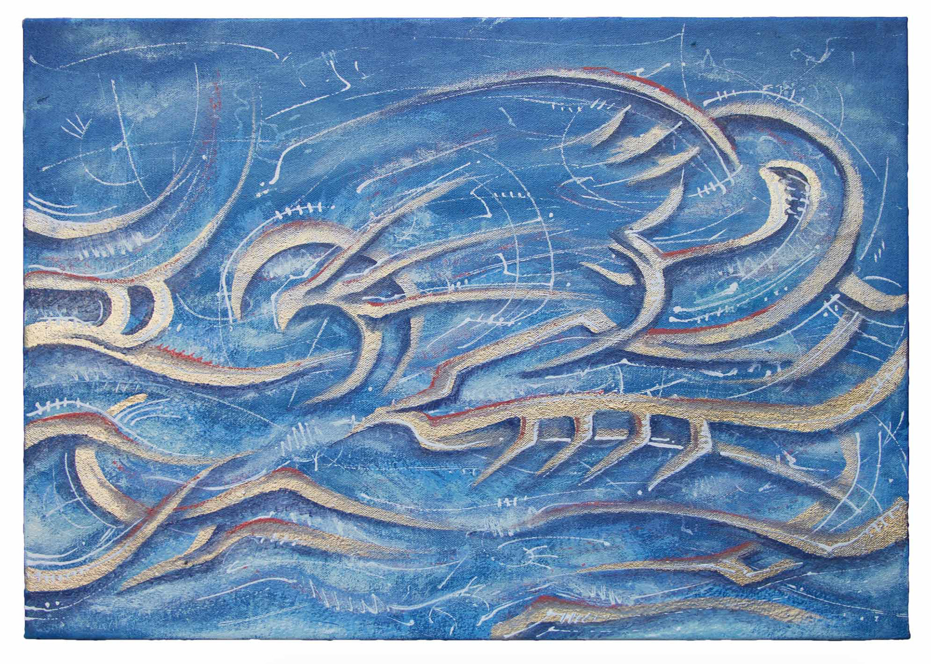 Quicksilver. 2020. Enamel on canvas. 14” x 11”