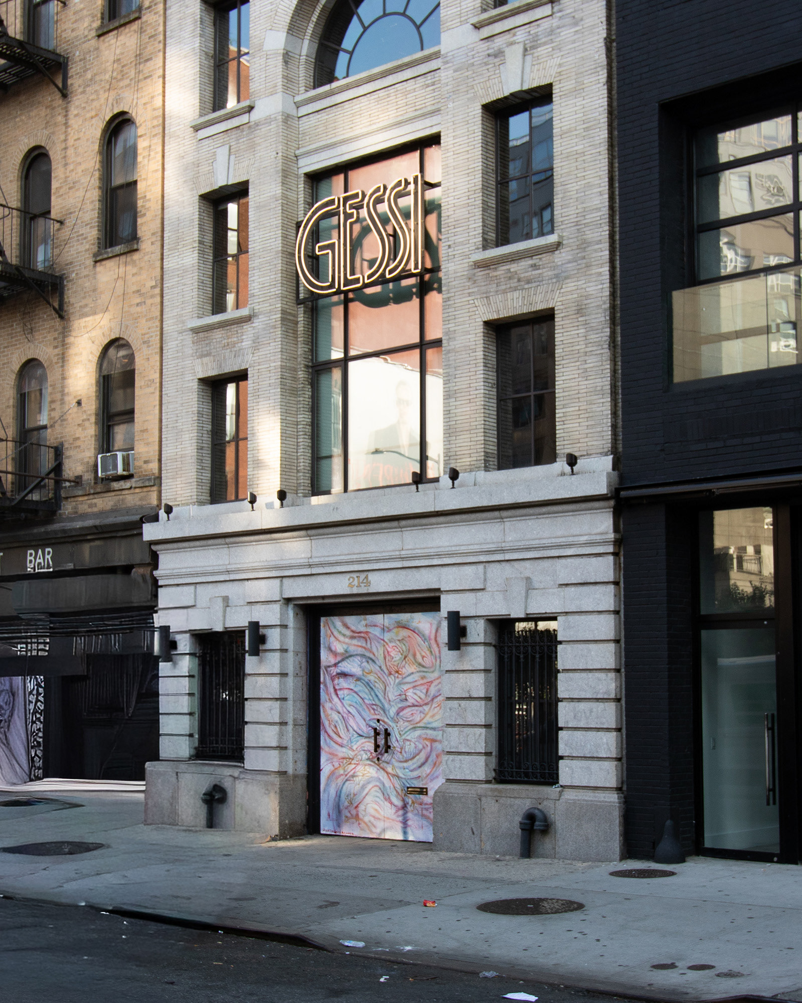214 Lafayette Mural Project. June 2026. Acrylic and spray-paint on wood. 100” x 88”. 214 Lafayette St New York, NY 10012