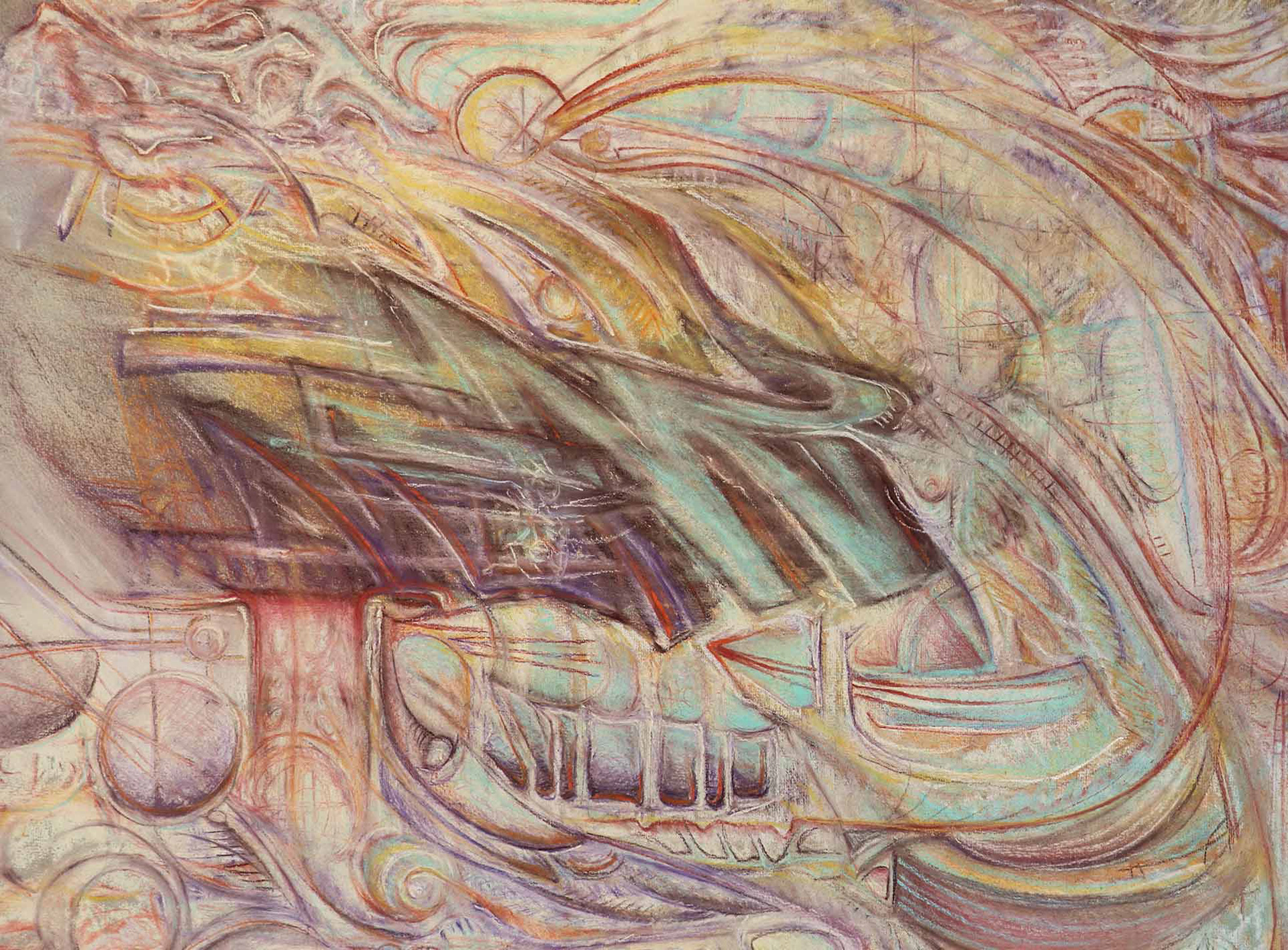 Ark II. 2020. Chalk on paper. 24” x 18”