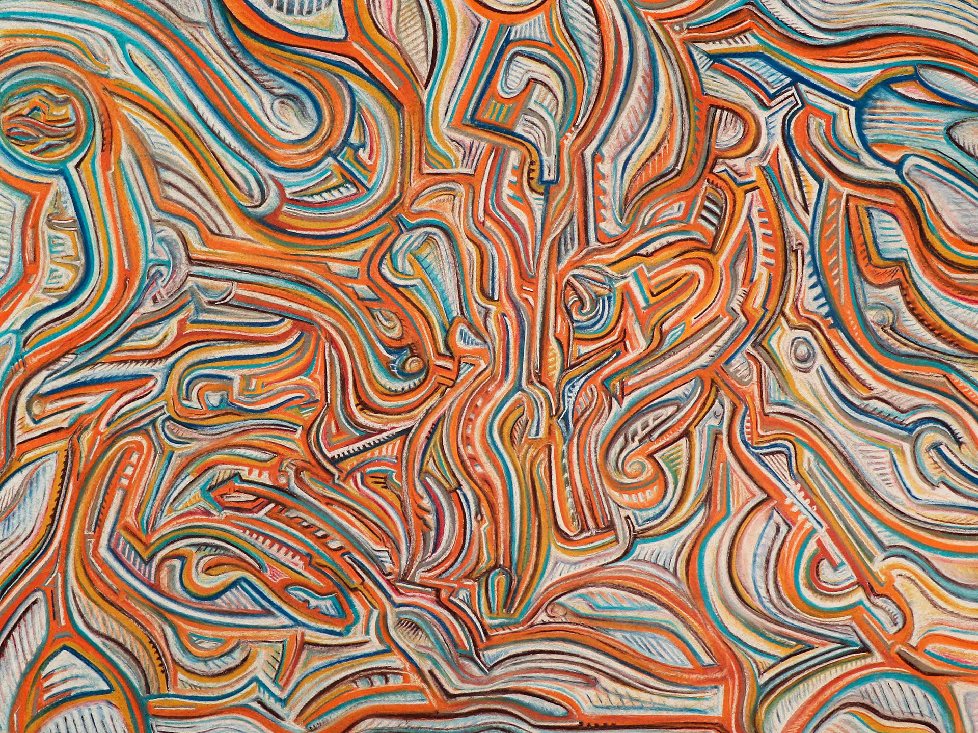 Fuel. 2020. 24" x 18." Chalk on paper mounted on panel