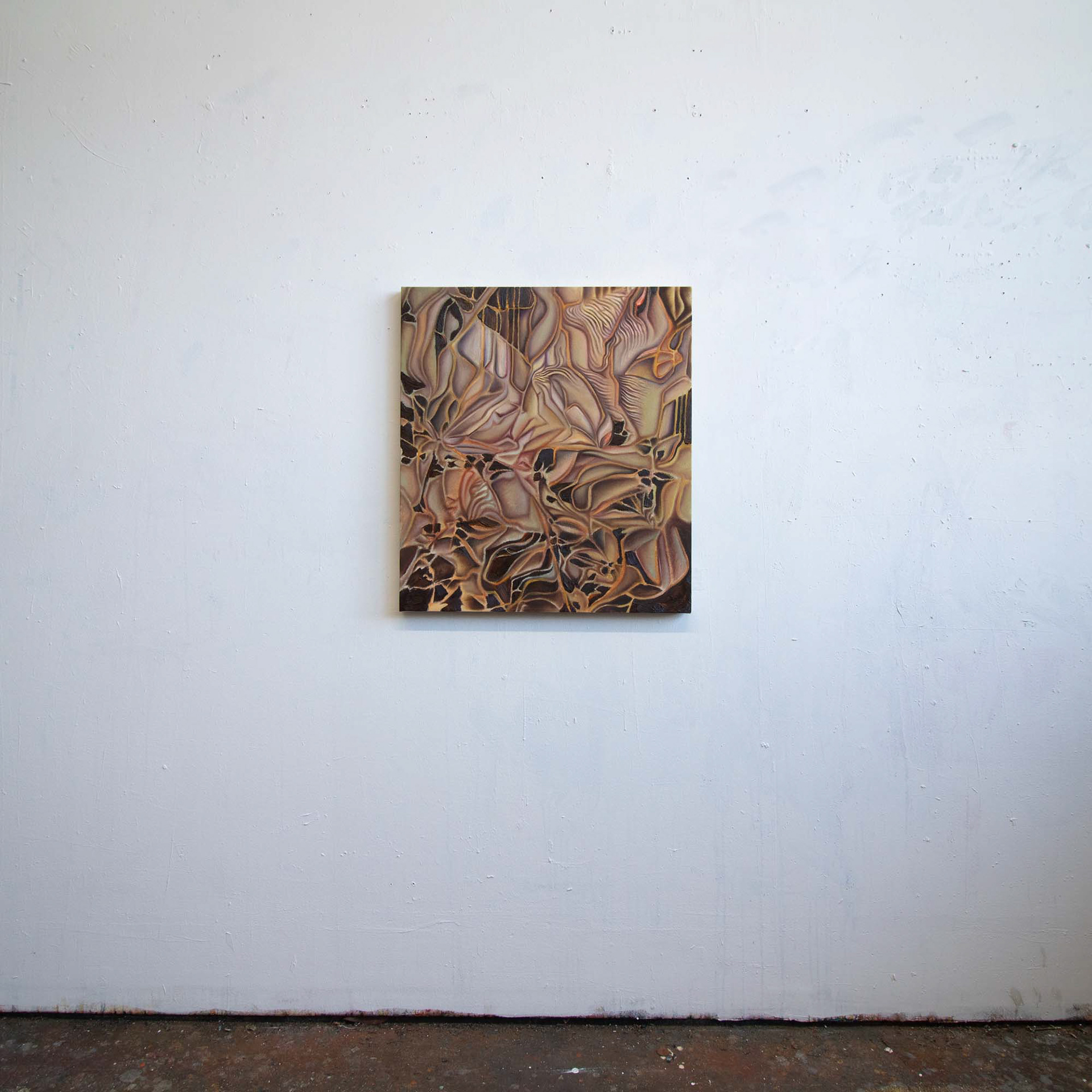 It Happened Here Too. 2025. Oil and acrylic on canvas. 29” x 25”