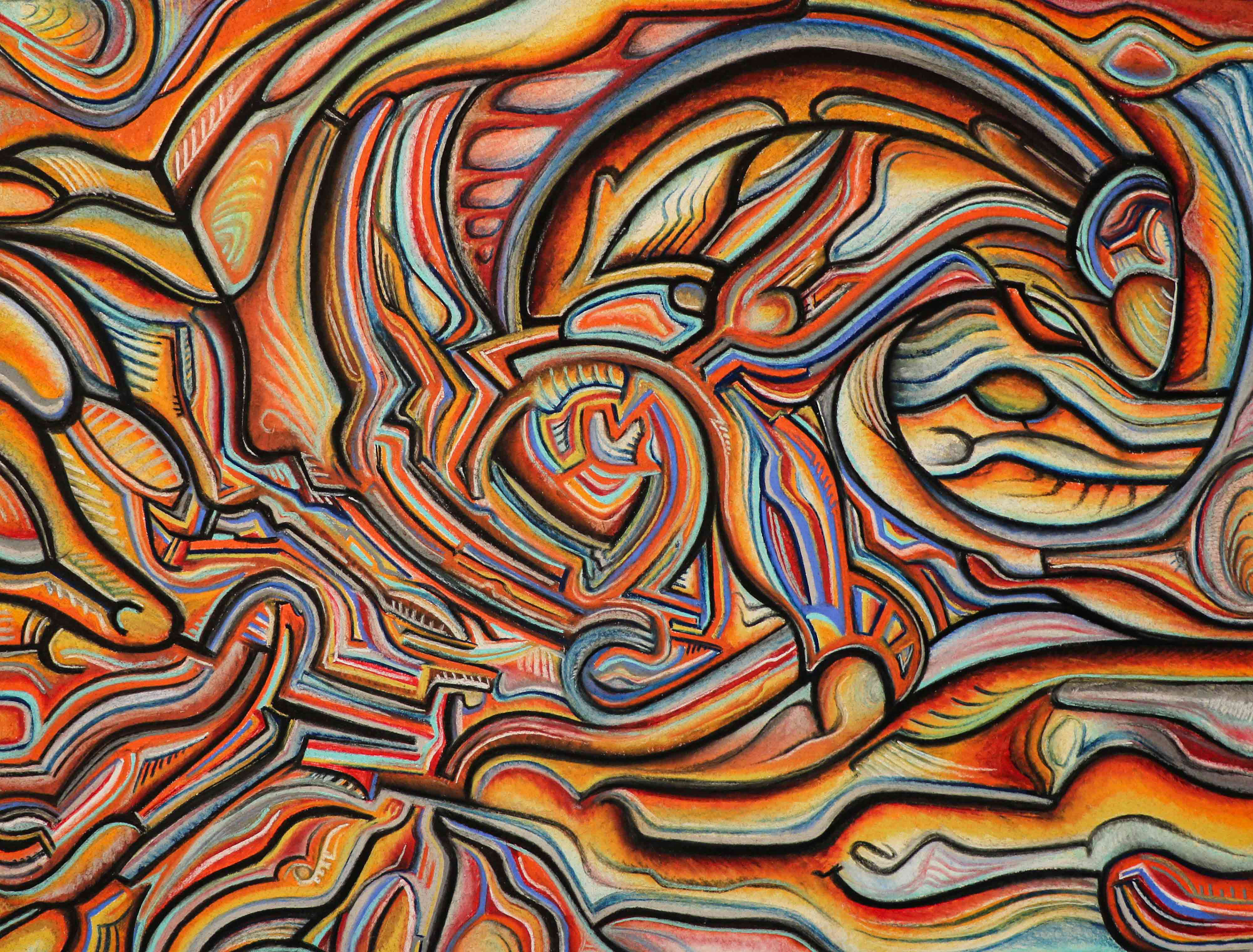 Stargate. 2020. Chalk on paper mounted on panel. 24" x 18"