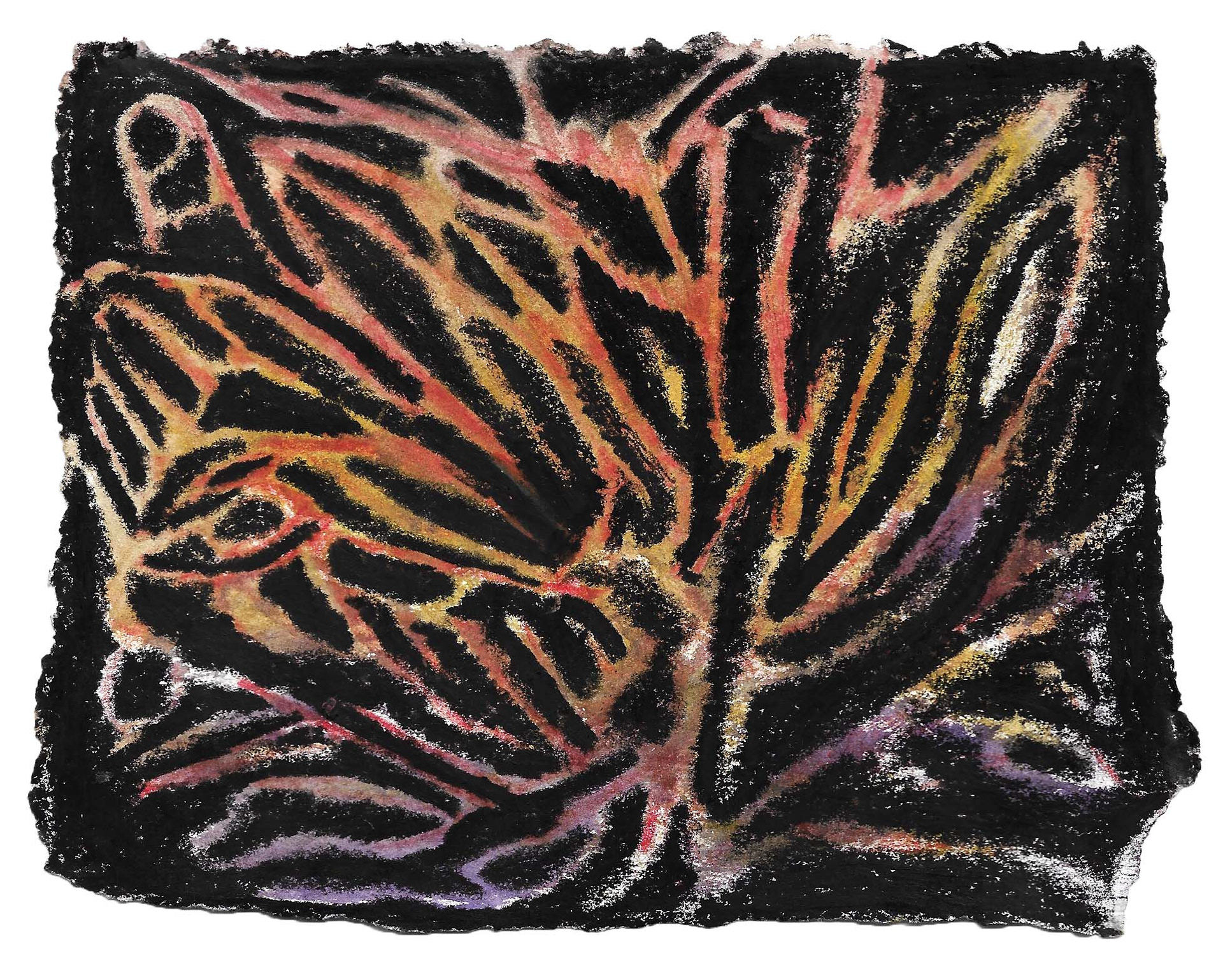 Amina. 2025. Grease pencil and watercolor on paper. 4.5” x 5.5”