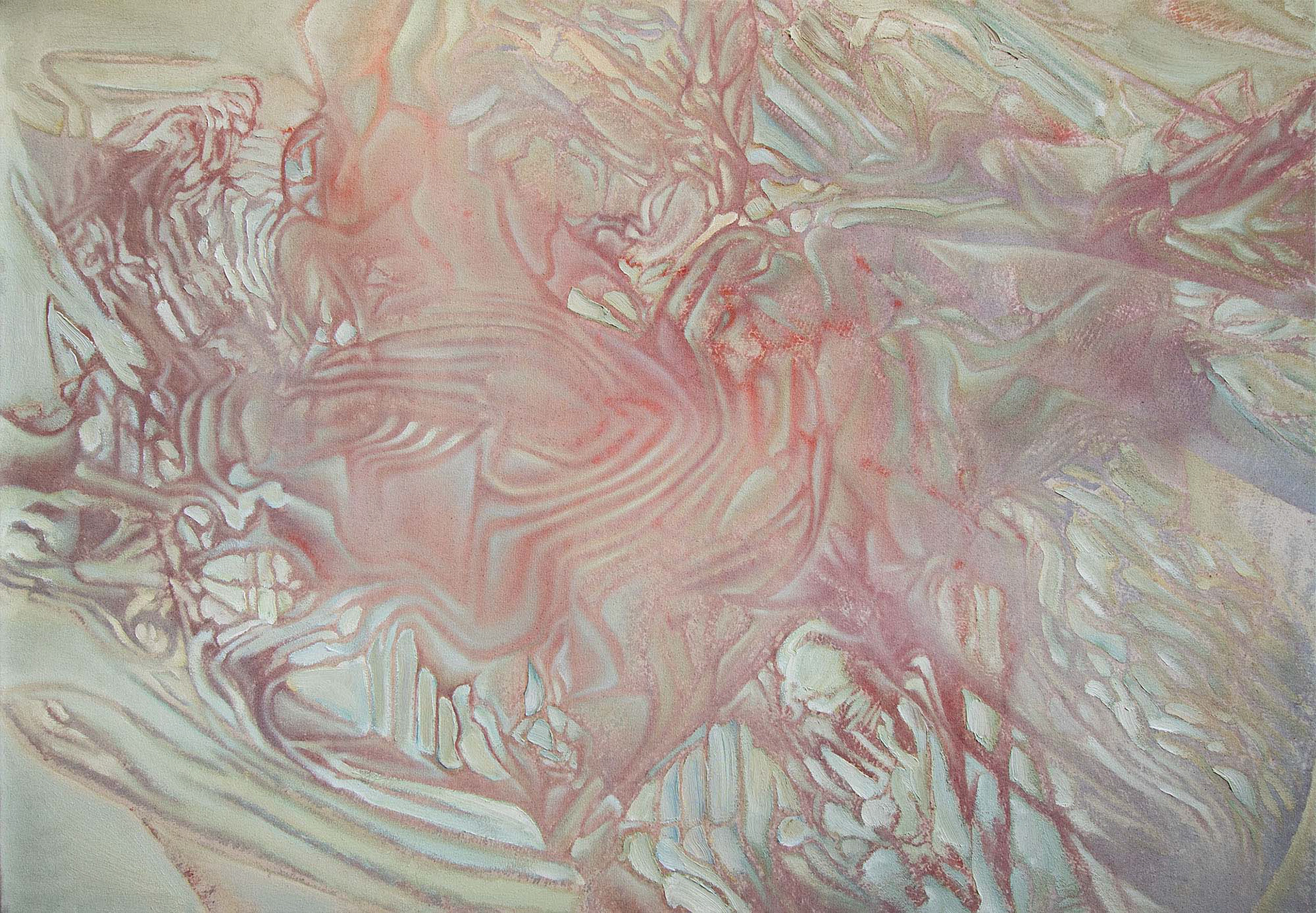 Hopium. 2025. Oil and acrylic on canvas. 32” x 46”