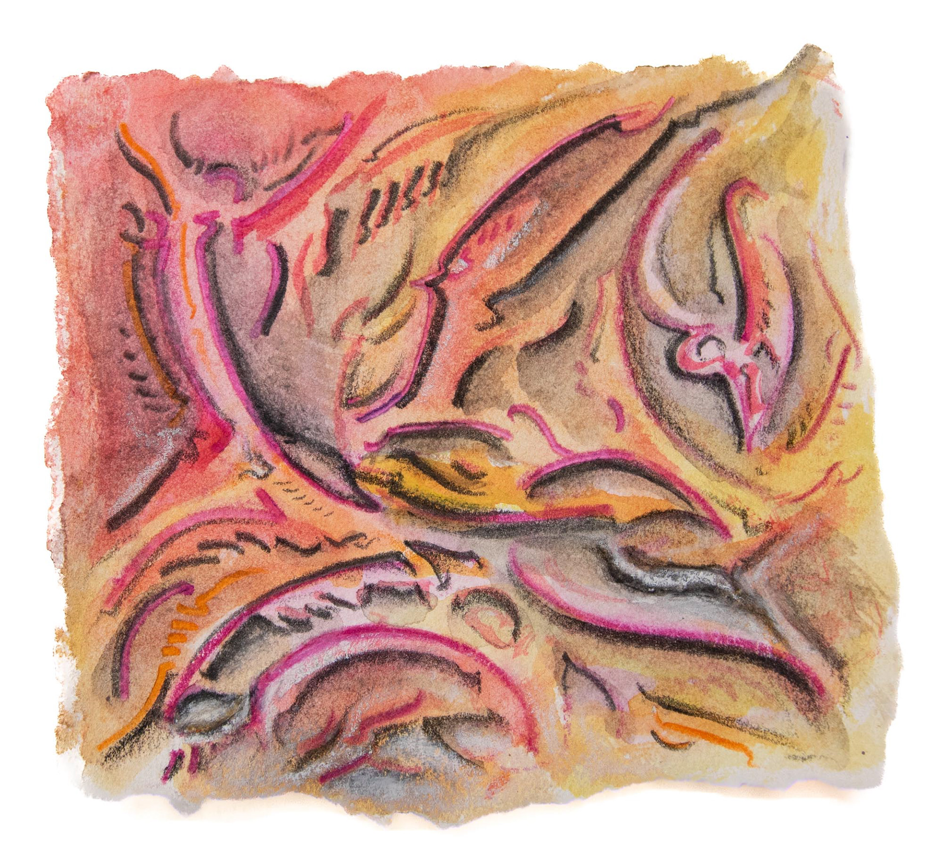 Fat Lip. 2025. Colored pencil and watercolor on paper. 4.25” x 4”