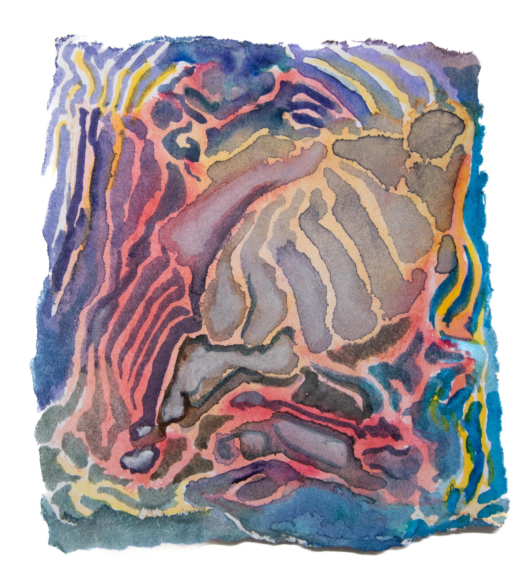 Neptune. 2025. Colored pencil and watercolor on paper. 5” x 5.5”