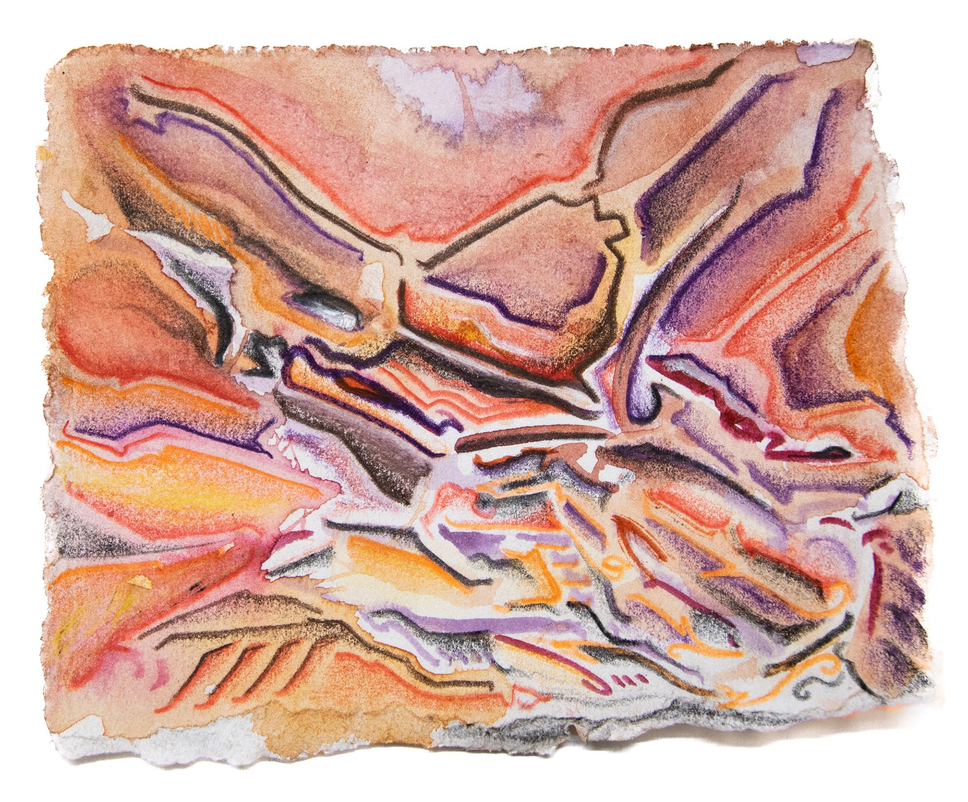 Red Canyon. 2025. Colored pencil and watercolor on paper. 3.25” x 3”