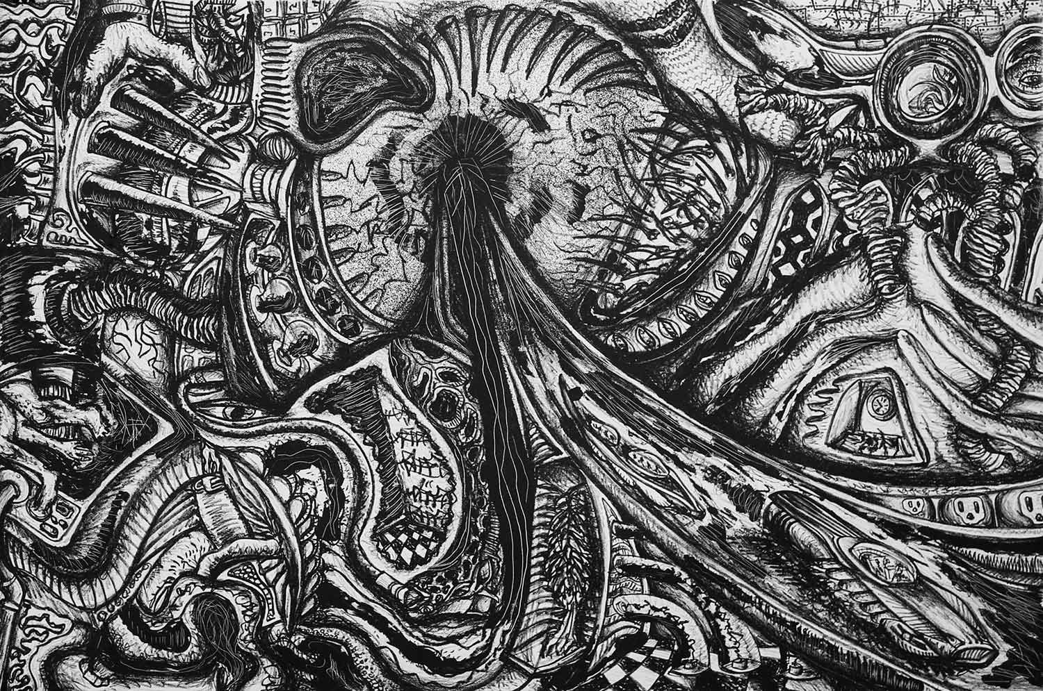 You Never Know Where the Hell You Are. 2018. Lithograph. 24" x 17"