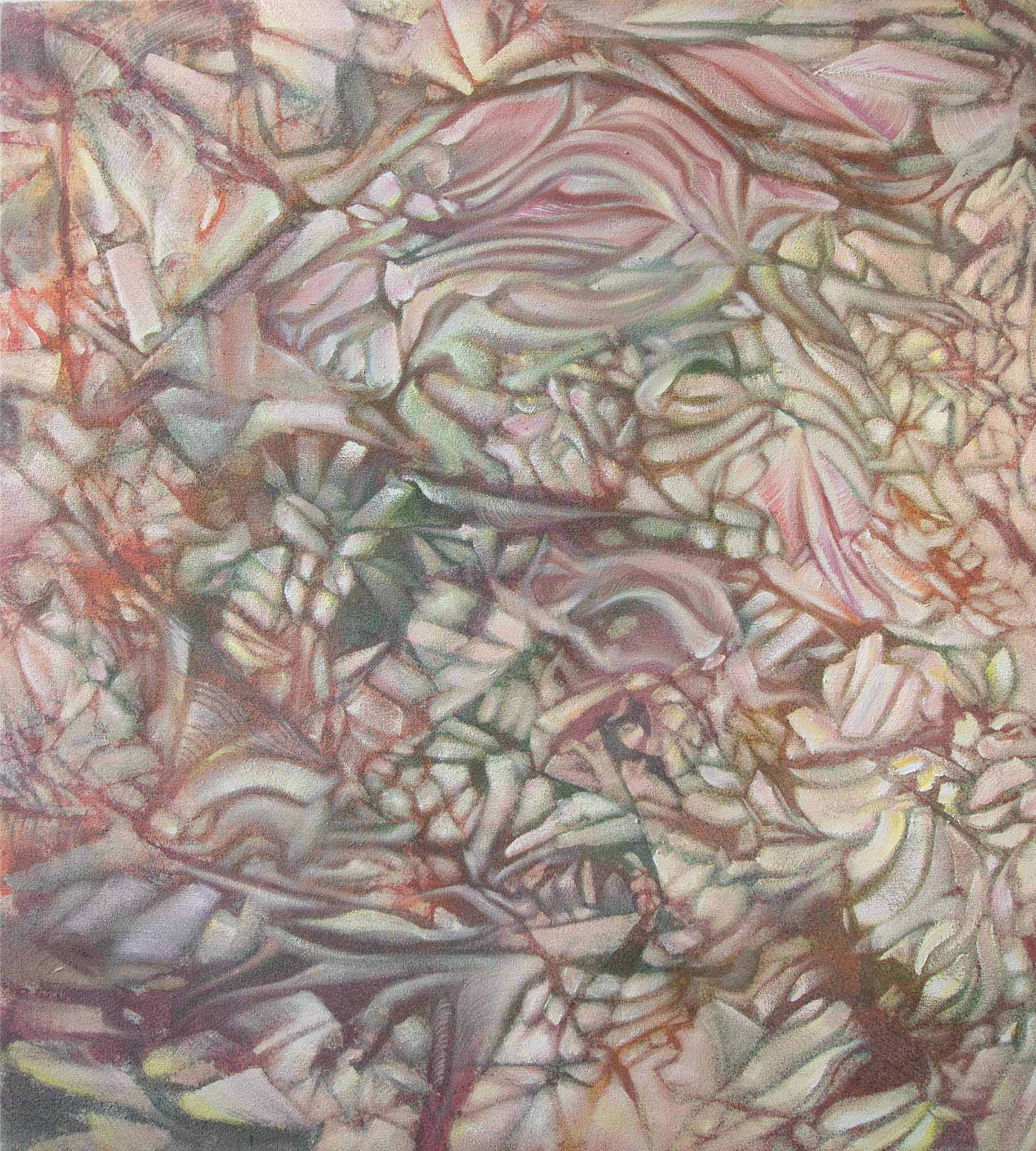 Histamine. 2024. Acrylic, oil, spray-paint on canvas. 40” x 36”