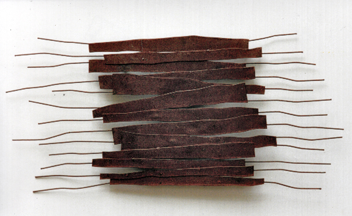 Travessia 2 (Crossing 2), 3 editions, iron and electric welding, 16.1 x 53.5 in, 2002.