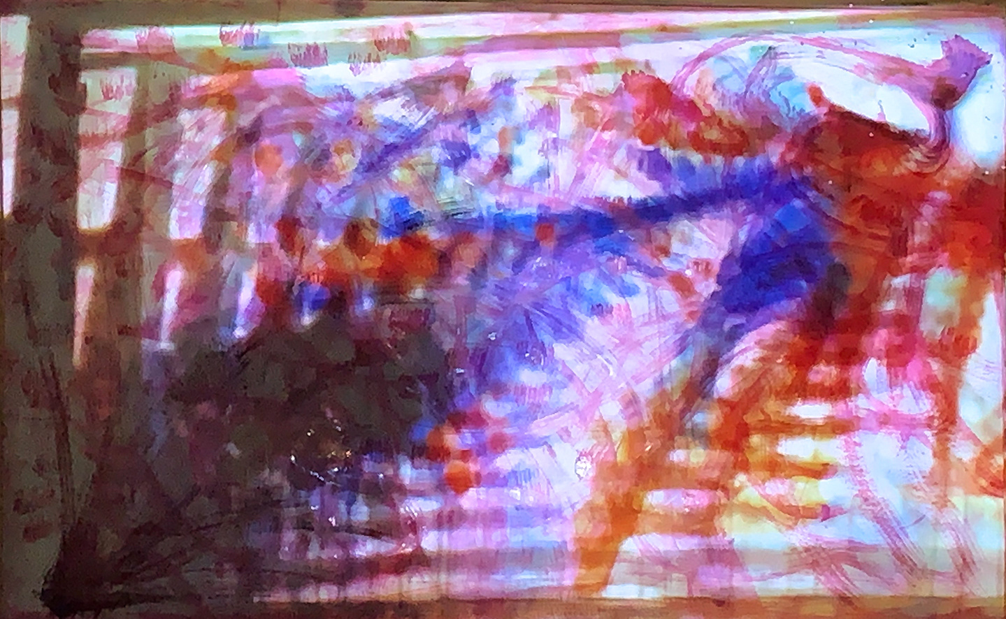 Michel's painting with Monique's projection