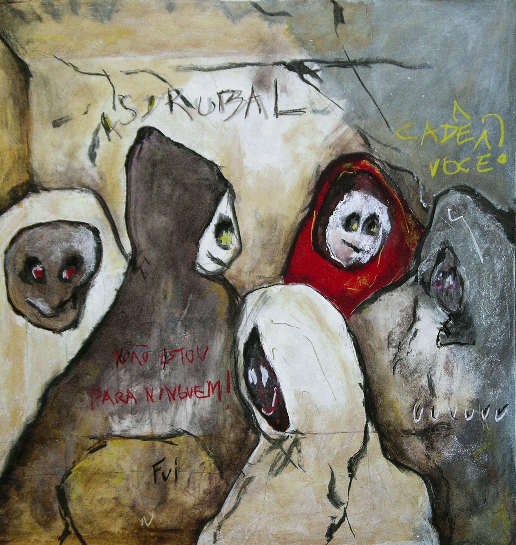 Adeus Asdrubal (Goodbye Asdrubal), Acrylic and charcoal on MDX board, 30.7 x 30.7 in, 2004.