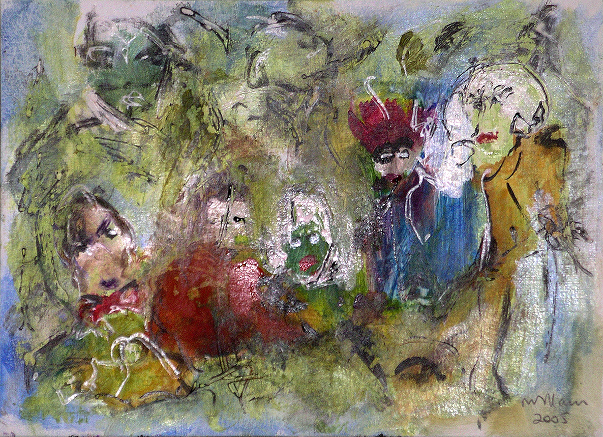 Emergentes (Emerging), Acrylic on paper, 13 x 18.5 in, 2005.