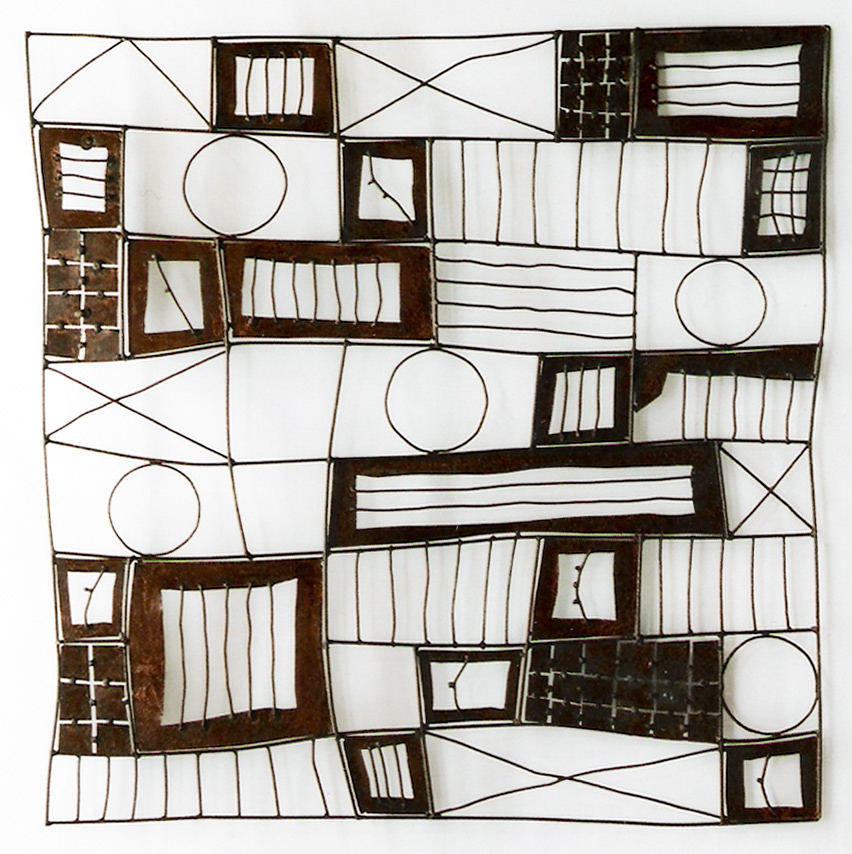 Paredes II (Walls 2), 2 editions, iron and electric welding, 35 x 35.4 in, 2003.