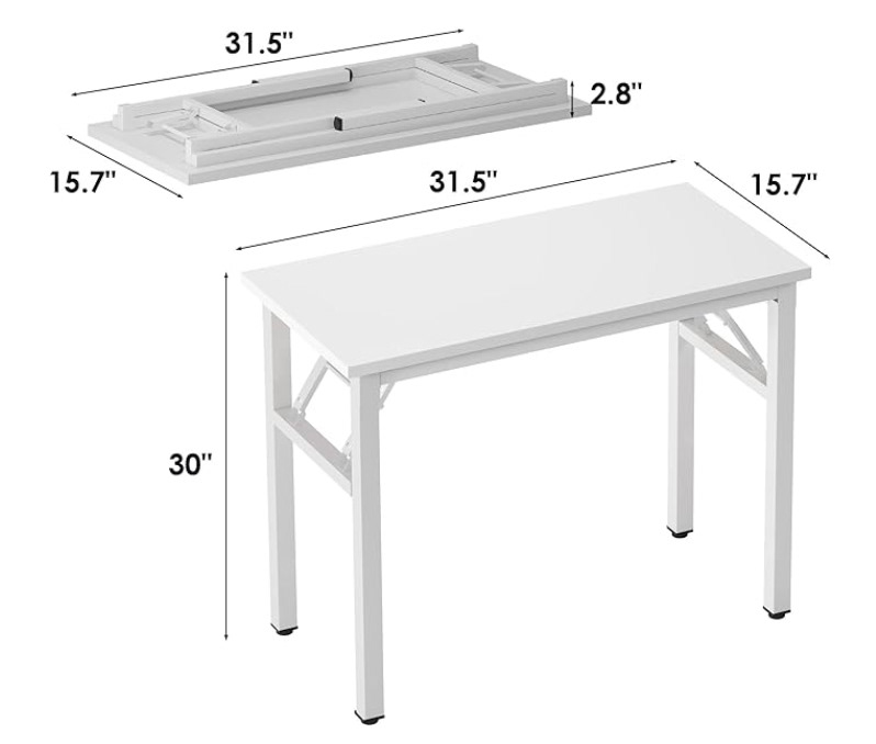 Folding portable white table