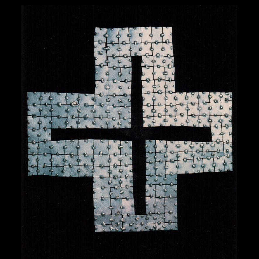Mais 1 (Plus 1), 5 editions, iron and electric welding, 43 x 42.9 in, 2001. 