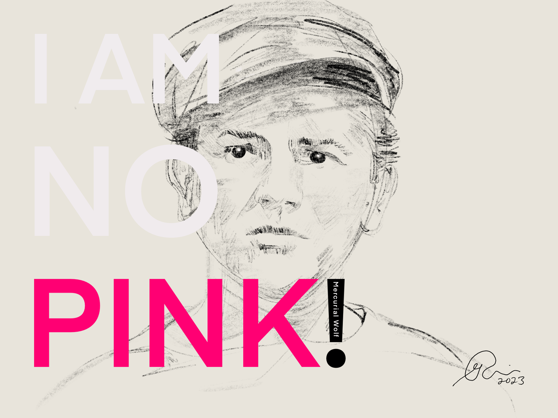 Procreate digital illustration of John Garfield 2023 by Graham Rickerman