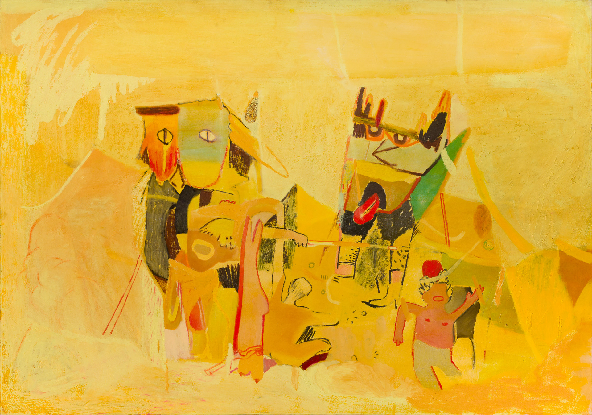 Os nus e os mortos, 2024, huile sur toile, 140 x 200 cm