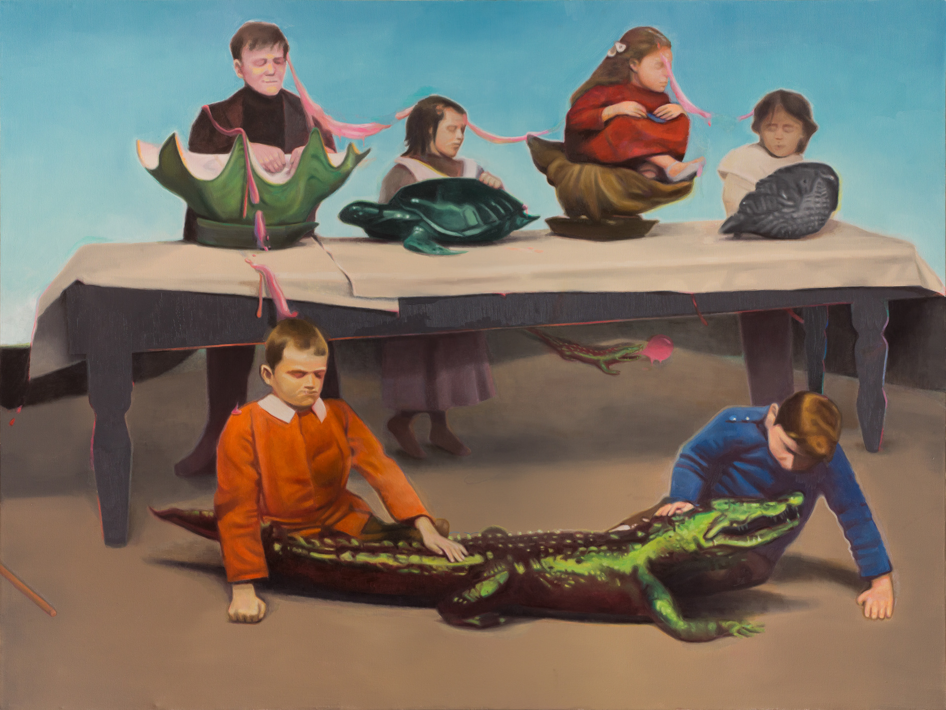 Balthus-Chiclete, 2020, huile sur toile, 150 x 200 cm