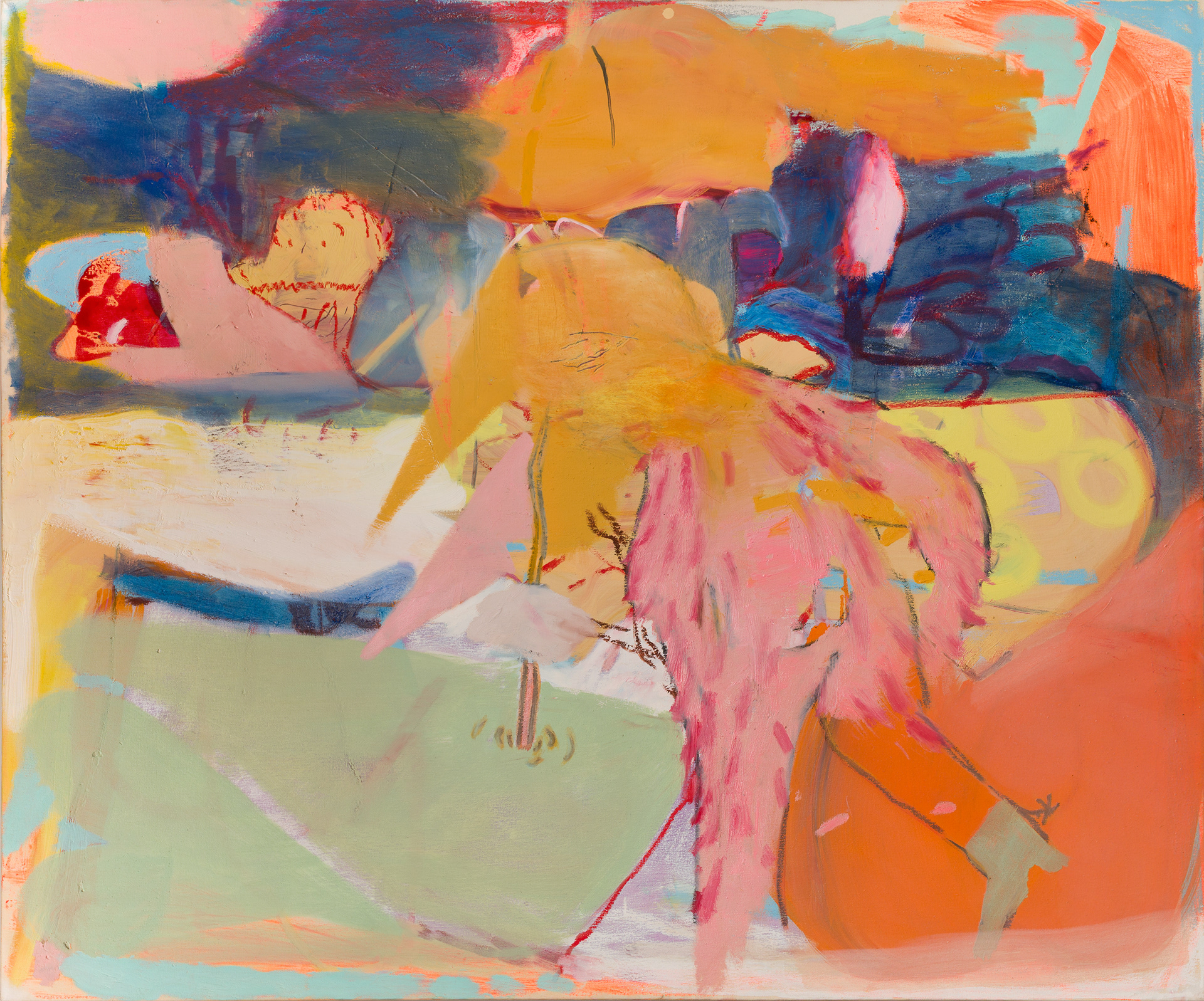 Homem-galinha, 2023, huile sur toile, 100 x 120 cm