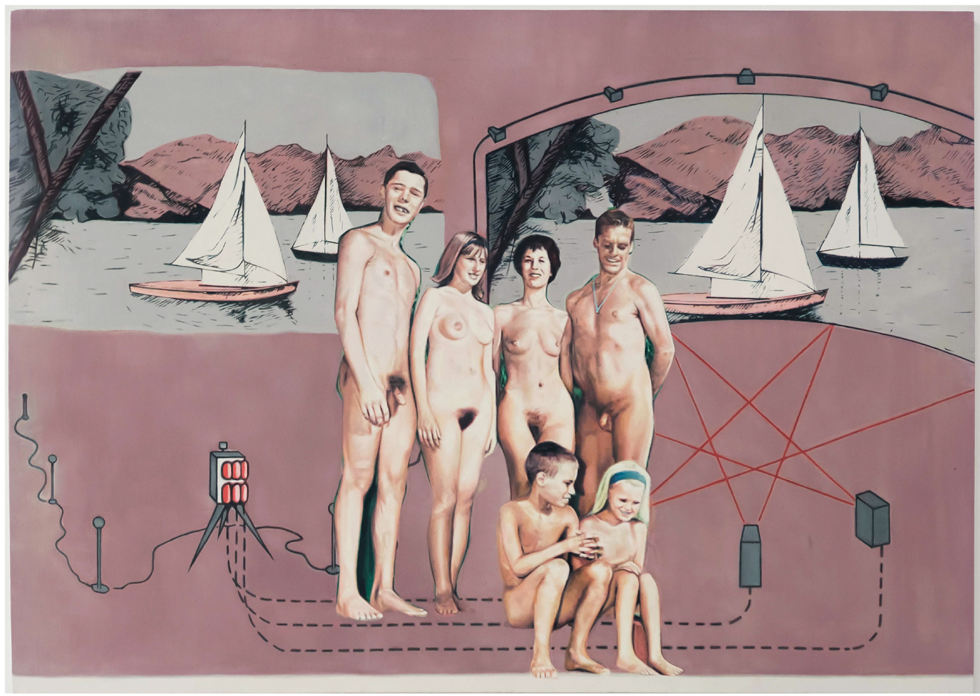 Pelados 2, 2021, huile sur toile, 140 x 200 cm